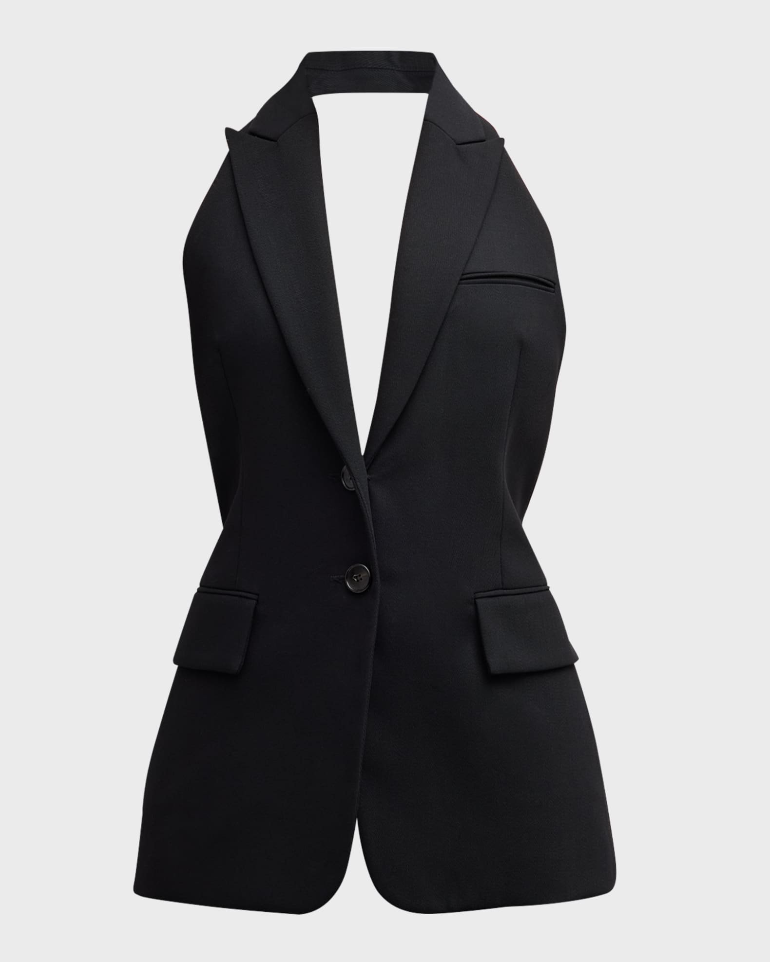 Alexa Single-Breasted Halter Vest 0