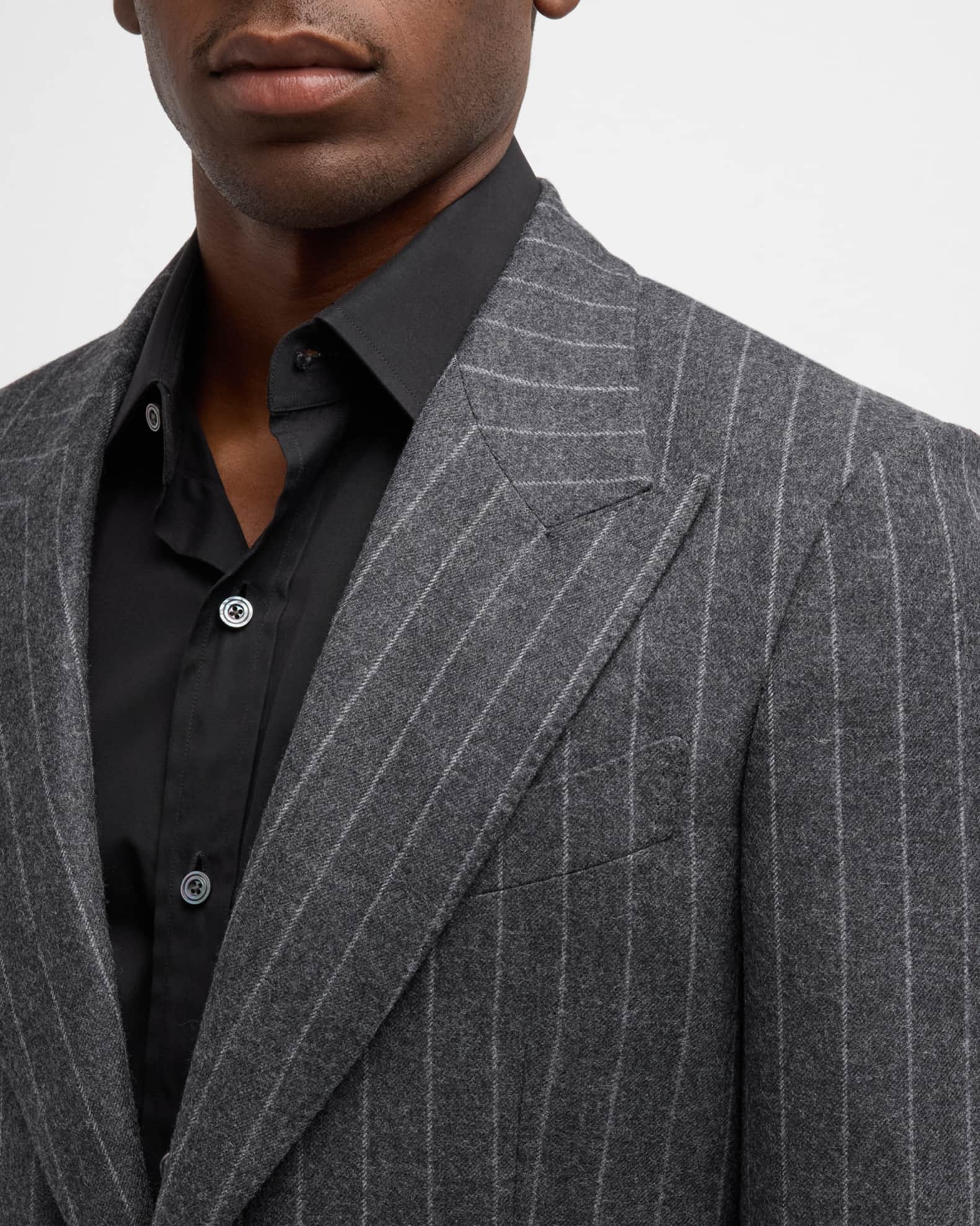 TOM FORD Men's Shelton Flannel Chalk Stripe Suit | Neiman Marcus