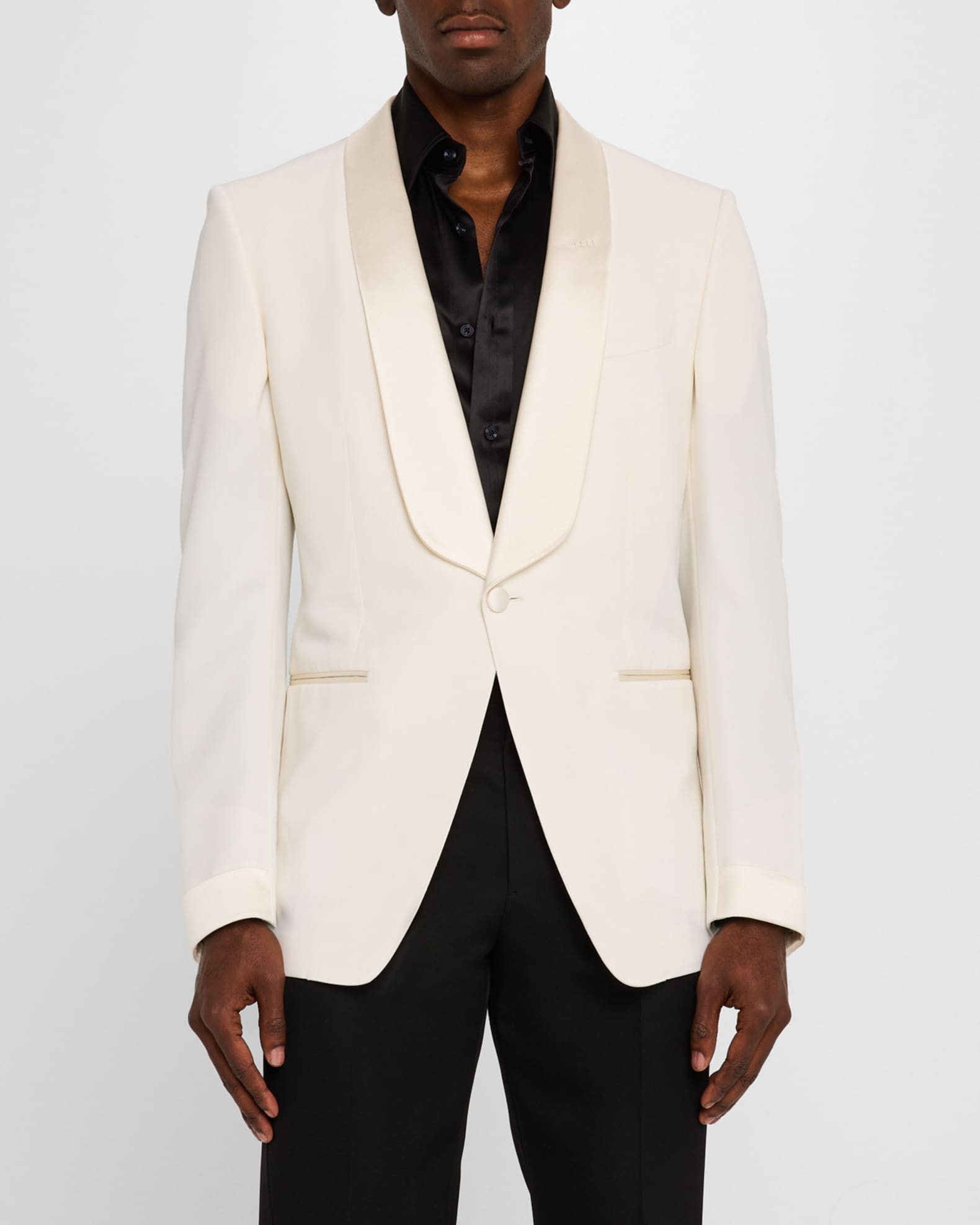 Tom Ford Men s O Connor Shawl Evening Jacket Chalk Men s 43R Formalwear Tuxedos Suits Tuxedo Dinner Jackets