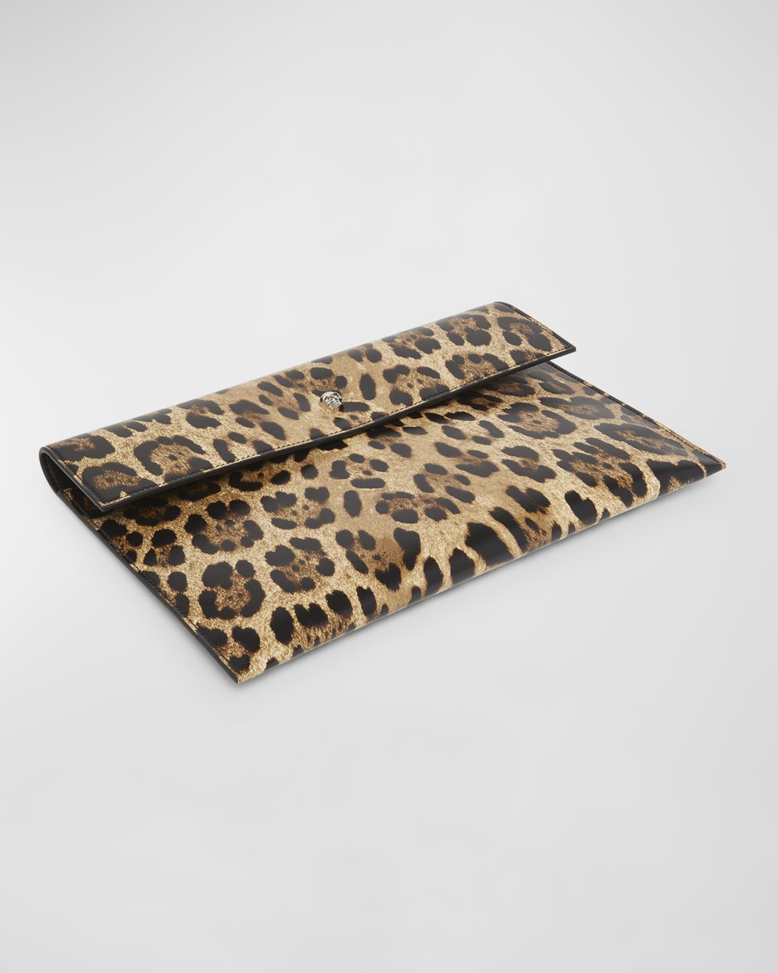 Alexander McQueen Envelope Leopard Print Pouch Clutch Bag Neiman Marcus
