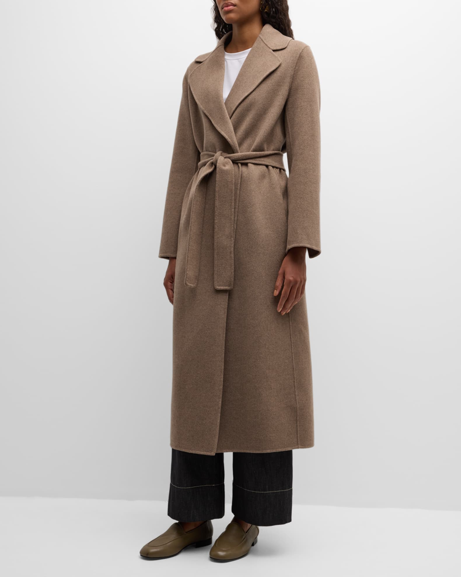 Poldo Wool Long Wrap Coat