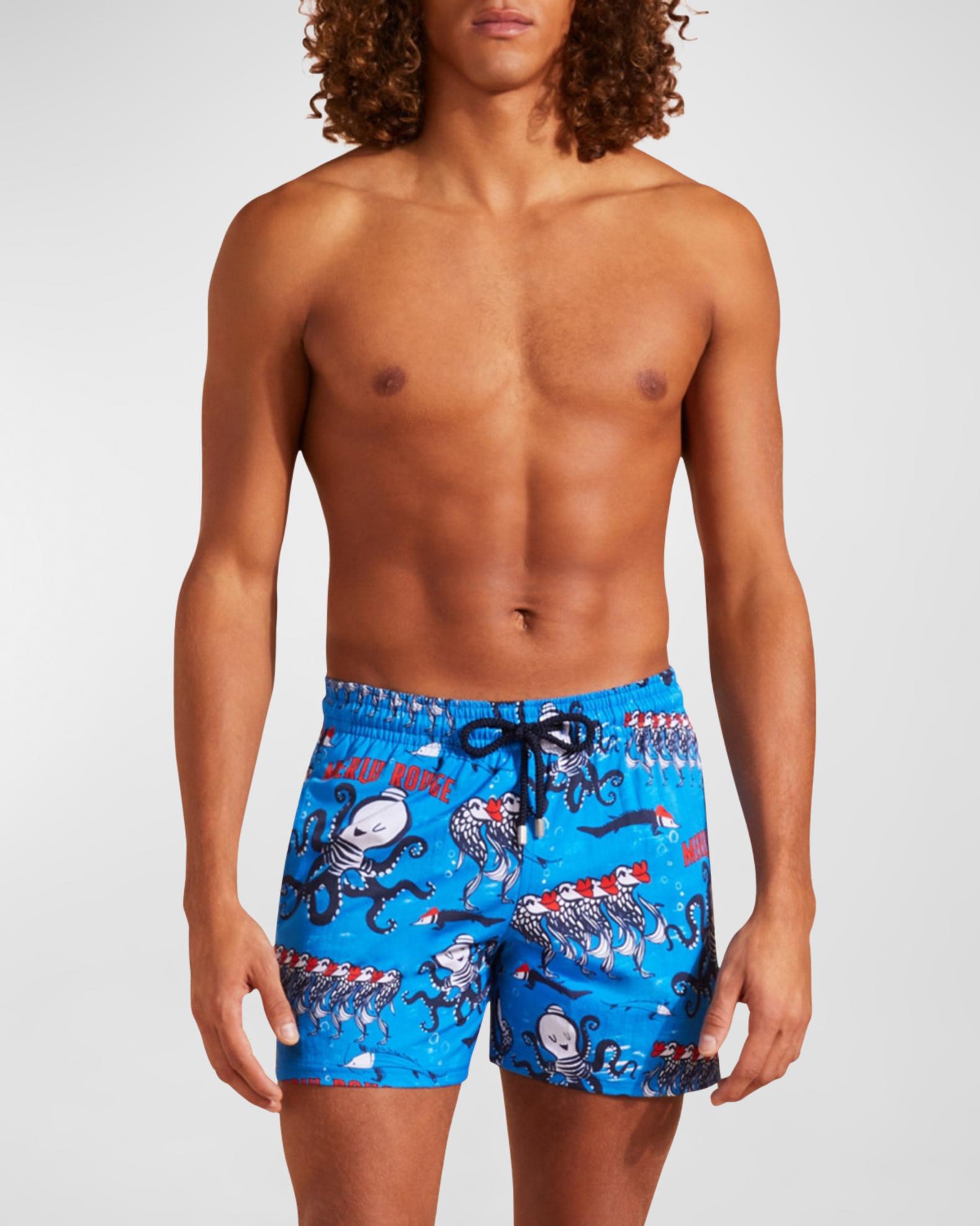 Vilebrequin Men's Merlu Rouge Swim Shorts Neiman Marcus