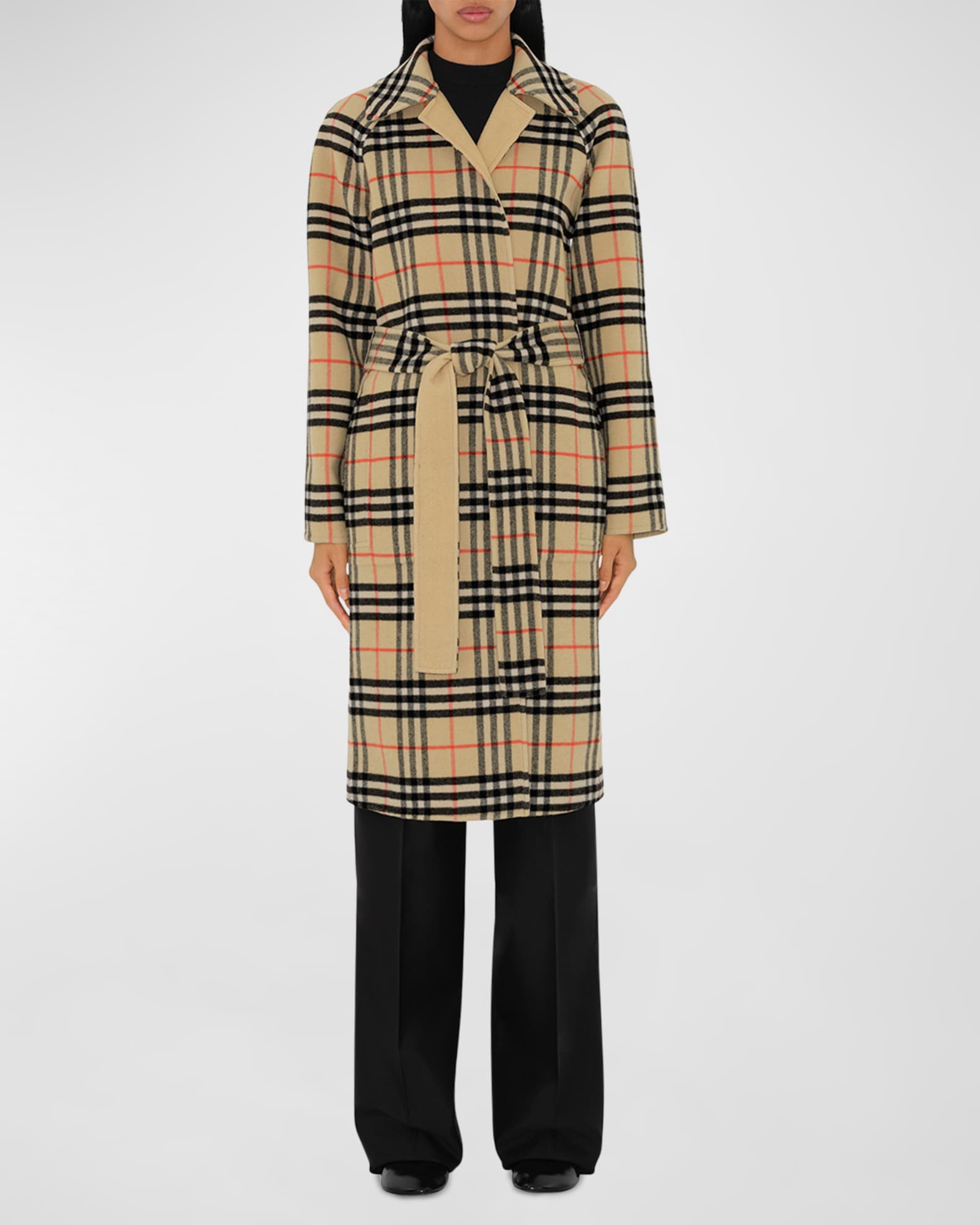 ★大人気商品★ Reversible Burberry Check Marcus Neiman | Coat Car Belted ジャケット・アウター