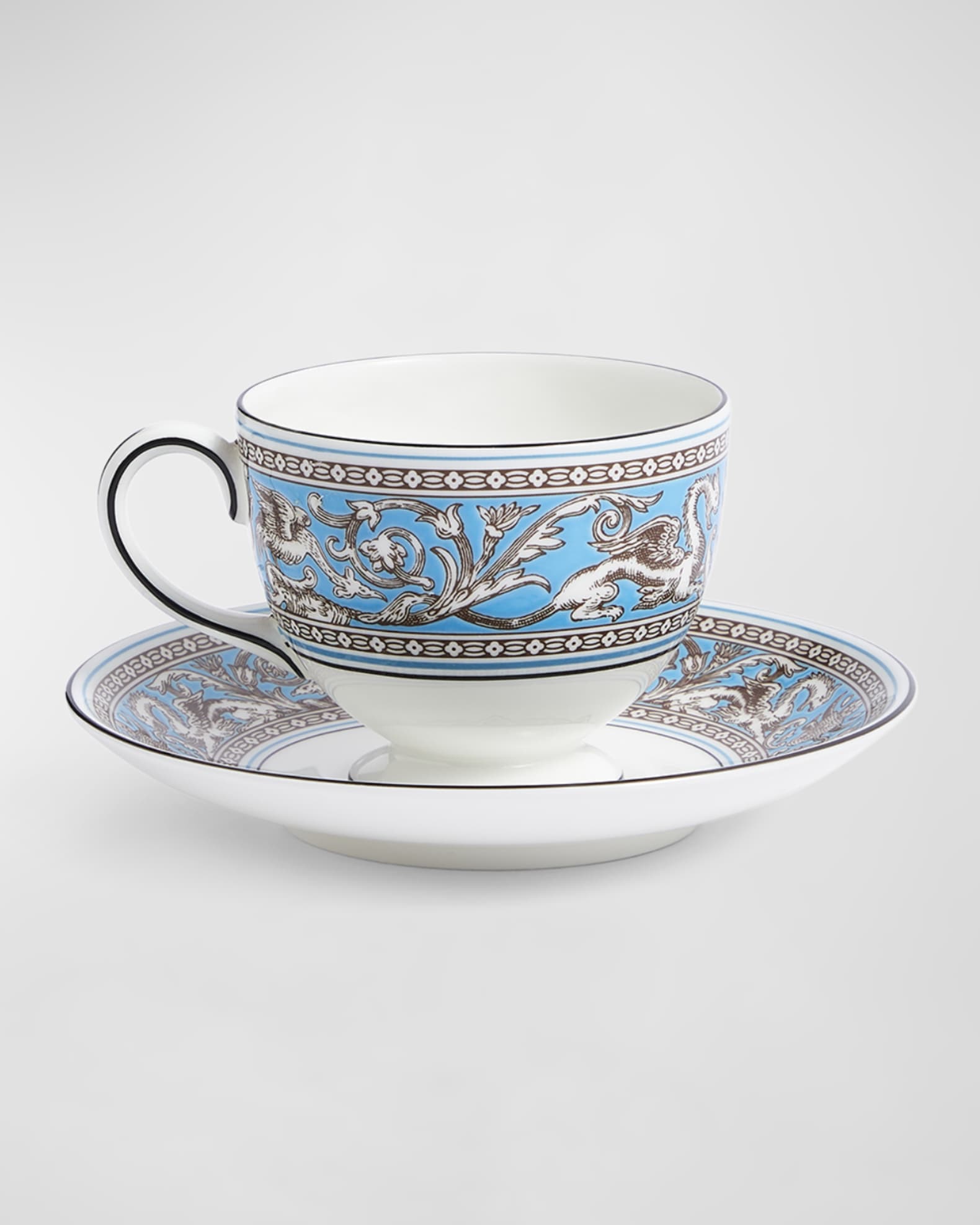 Wedgwood Florentine Turquoise Teacup & Saucer, 6.1 oz. | Neiman Marcus