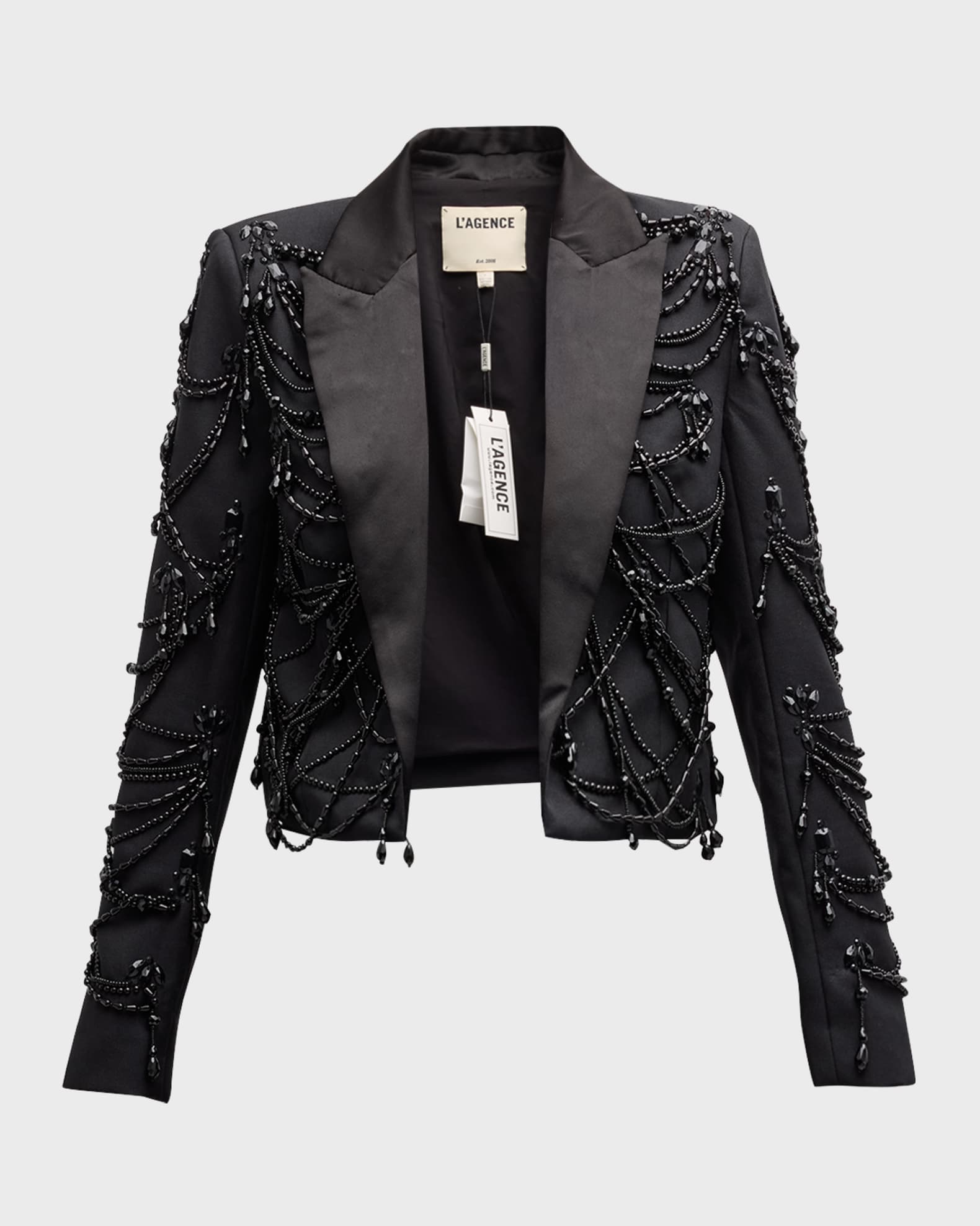 Beaded cropped jacket sales