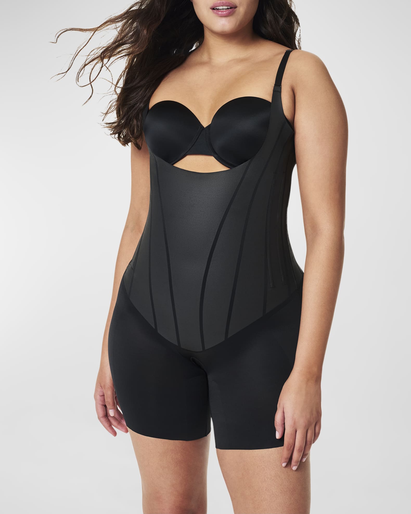 Super Sculpt Open-Bust Mid-Thigh Bodysuit 1