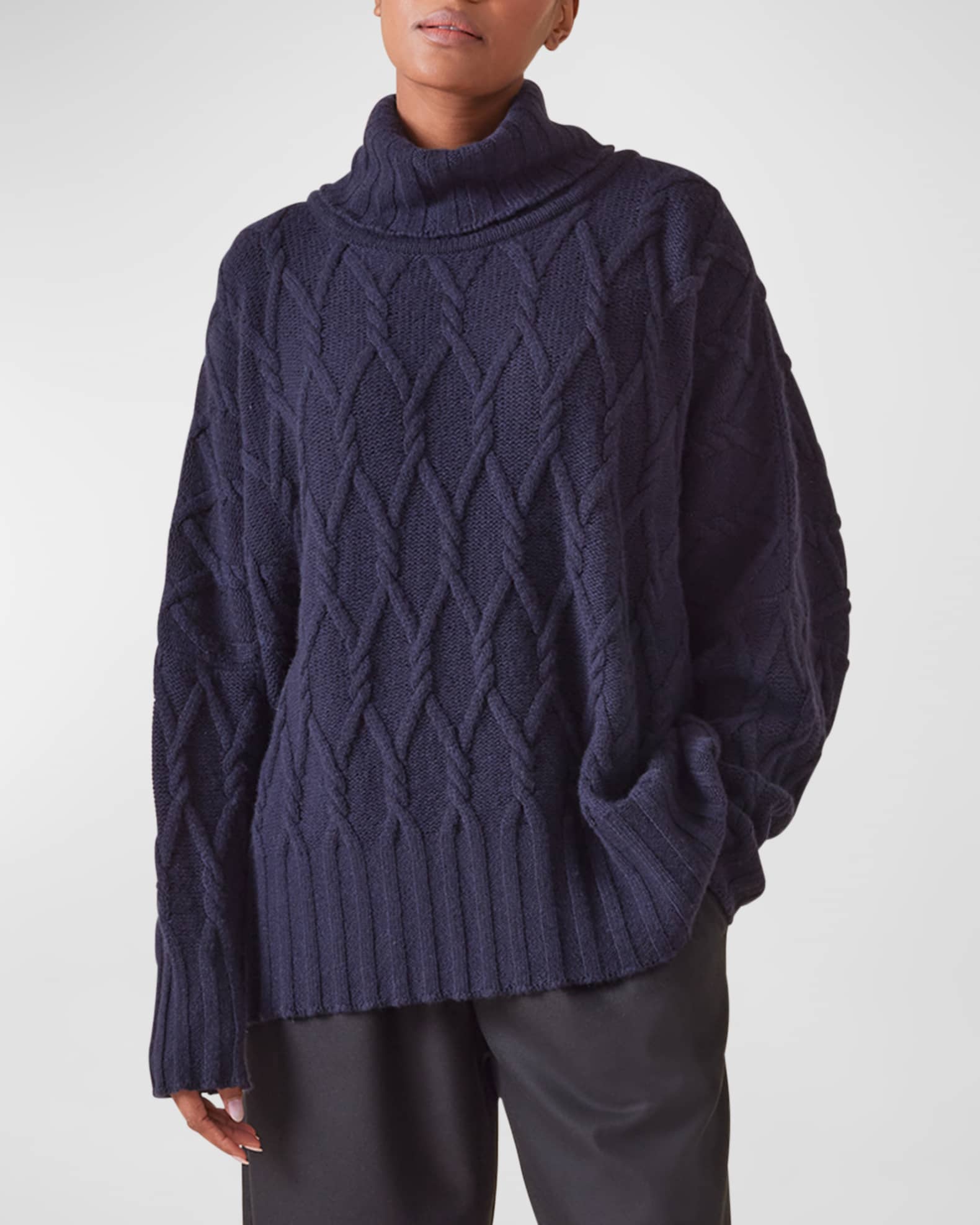 Eskandar Roll Neck Cashmere Sweater Mid Plus Length Neiman Marcus