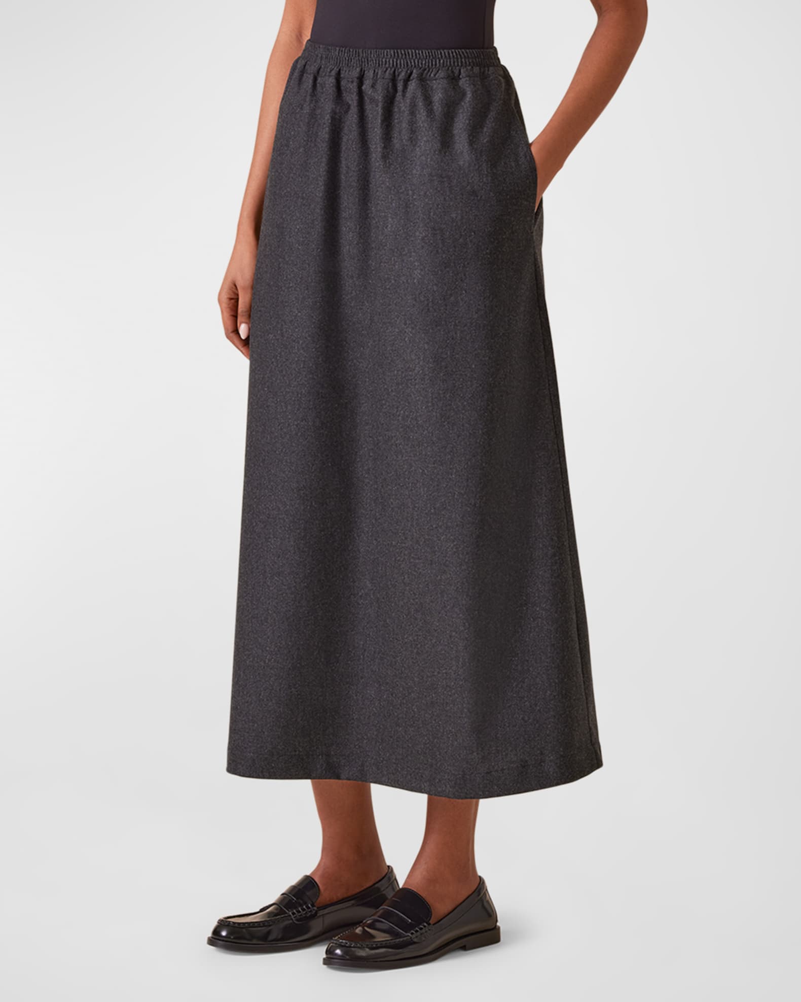 Cashmere-Blend A-Line Maxi Skirt 1