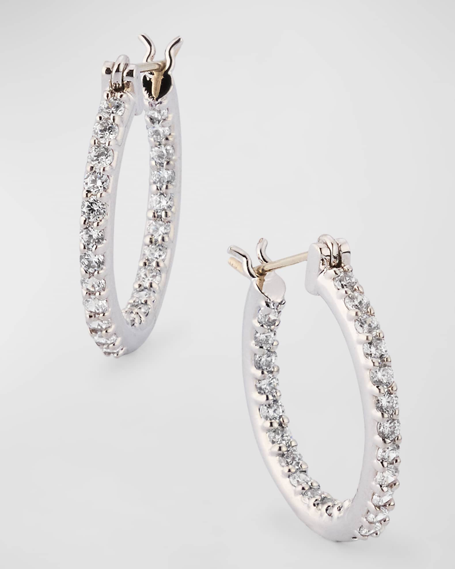 Pave Cubic Zirconia Small Hoop Earrings 0