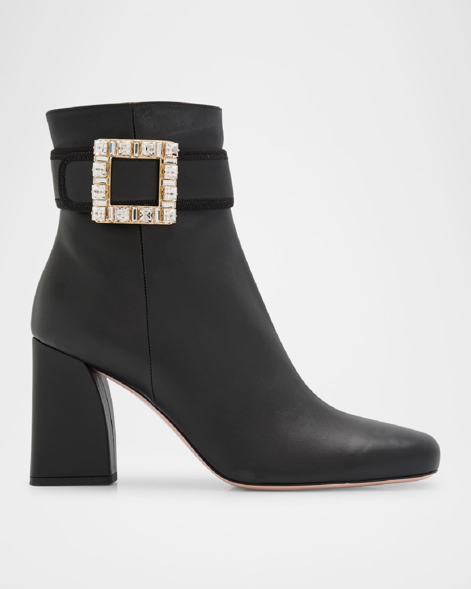 Leather Buckle Ankle Booties 0