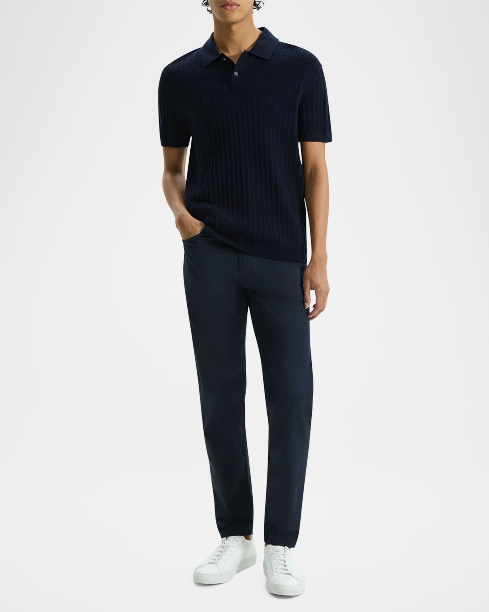 Men's Cable-Knit Polo Sweater 1