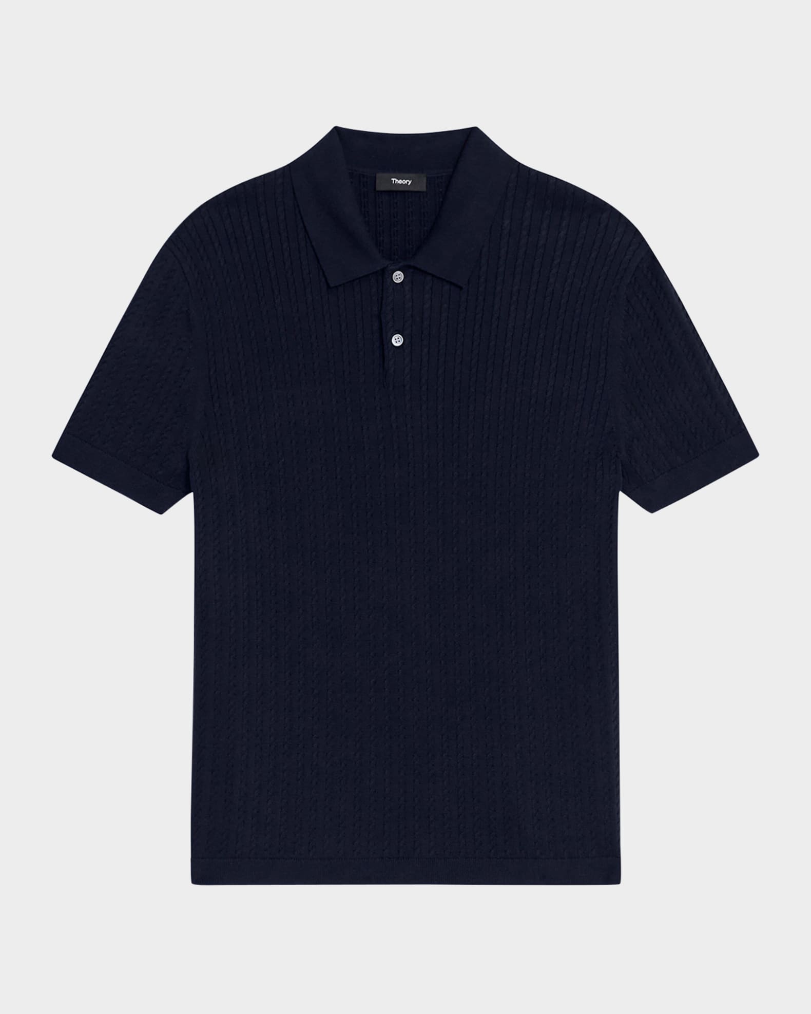 Men's Cable-Knit Polo Sweater 0
