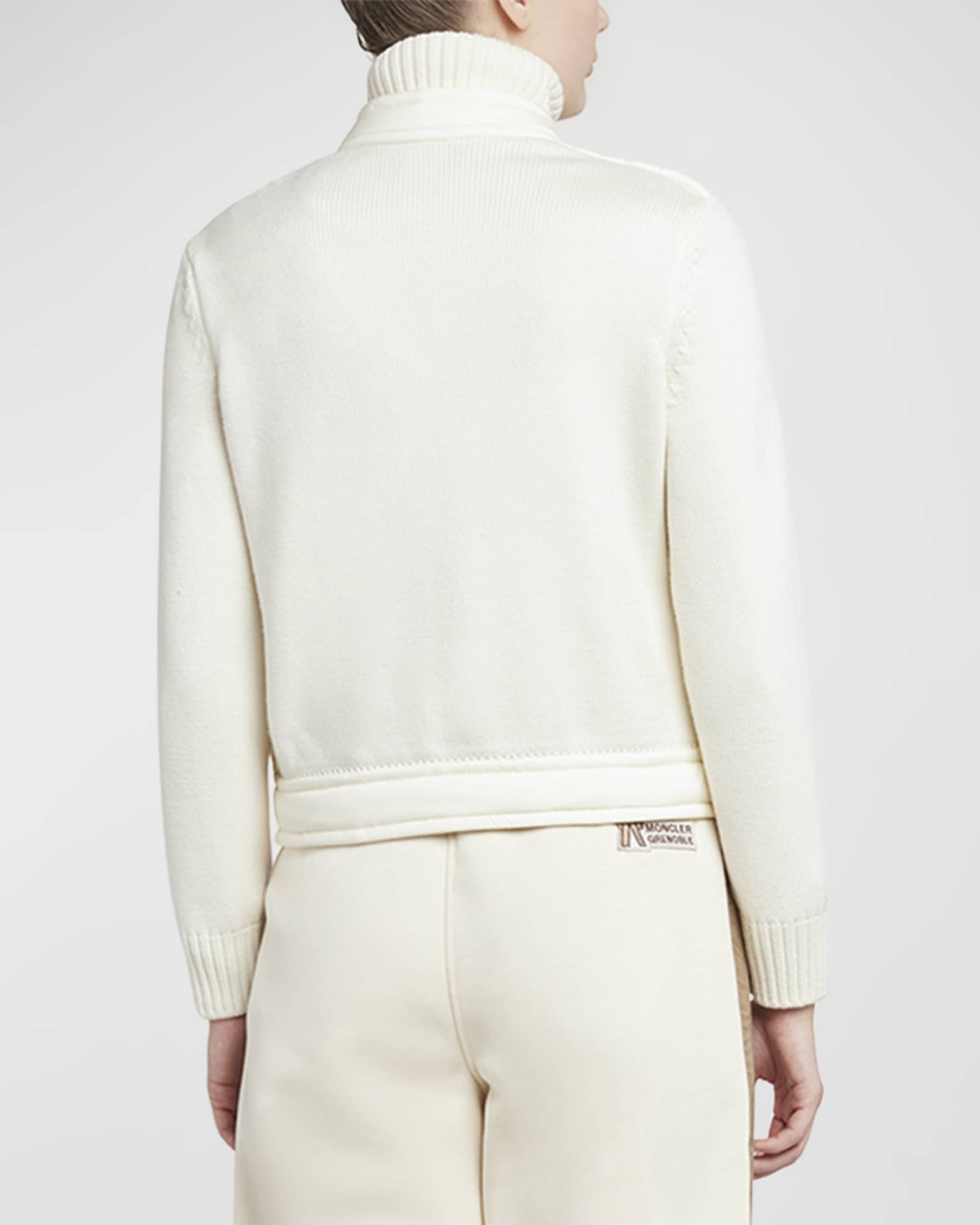 Wool Quilted Zip-Up Cardigan