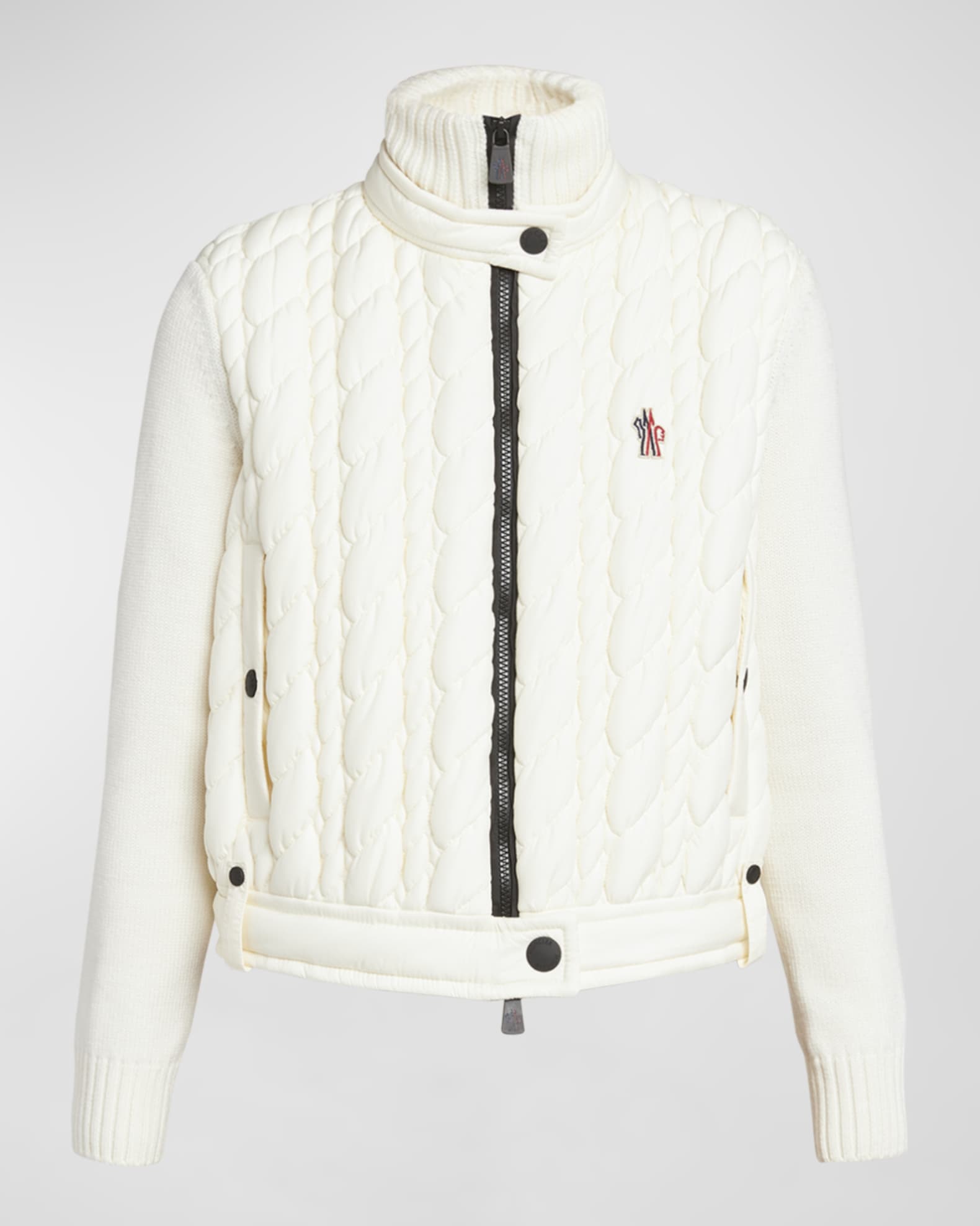 Wool Quilted Zip-Up Cardigan 0