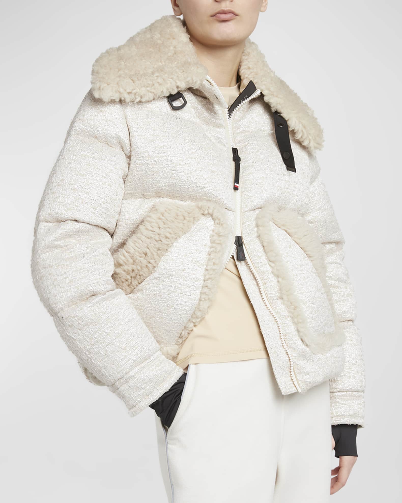 MONCLER フェザー セレブ 高級 リブ フード取り外し可能 人気 上品