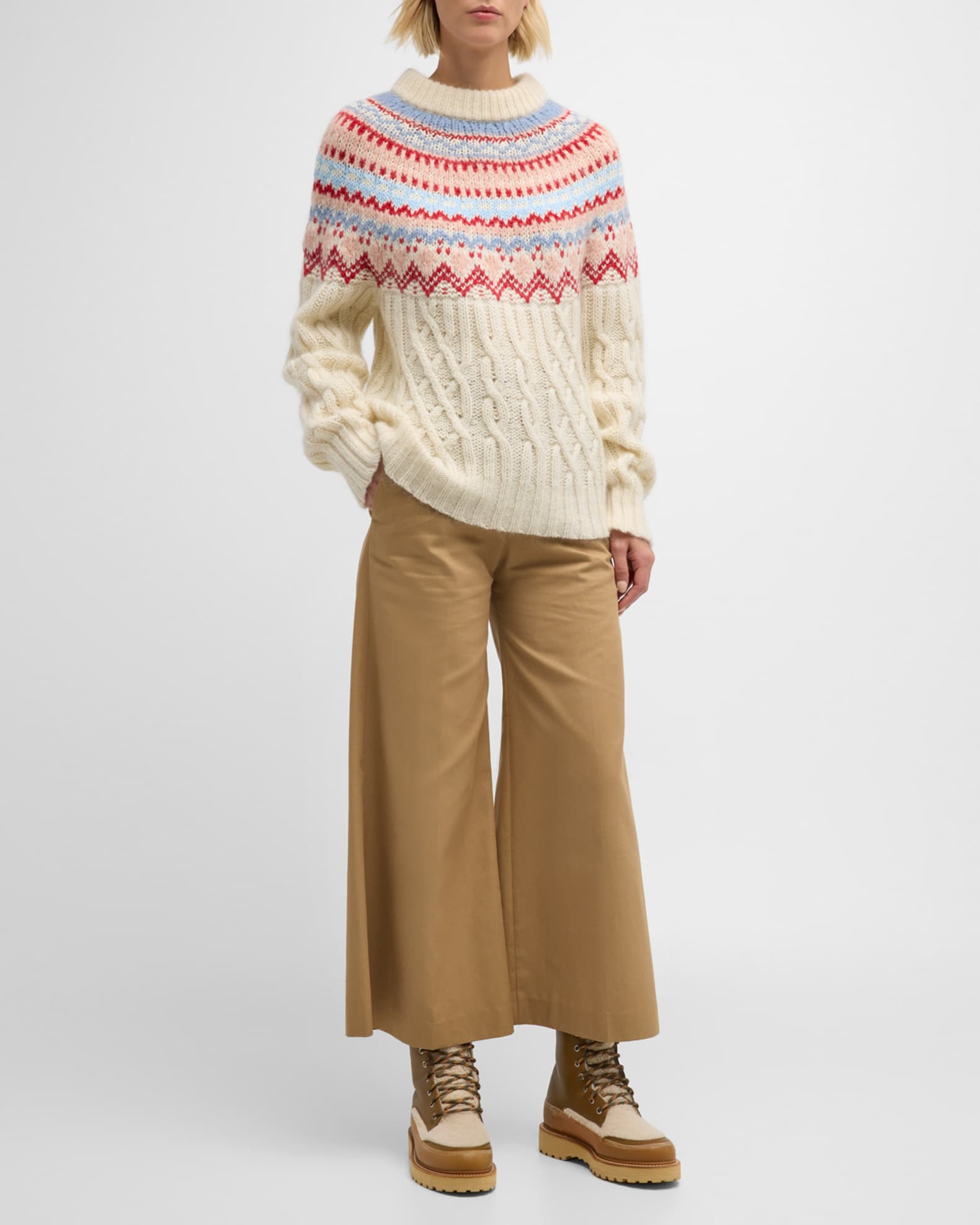 Cable-Knit Wool and Mohair Sweater  1