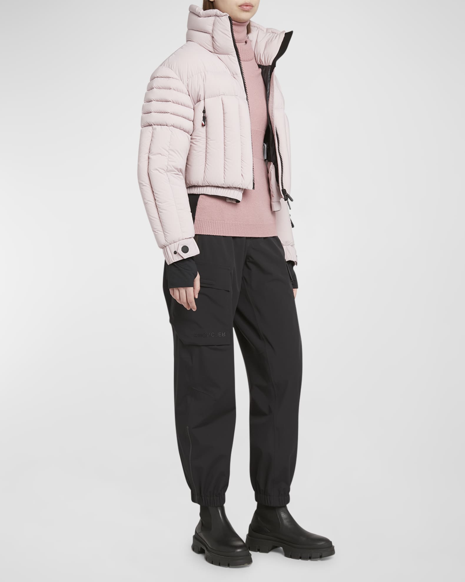 Moncler cropped puffer jacket on sale
