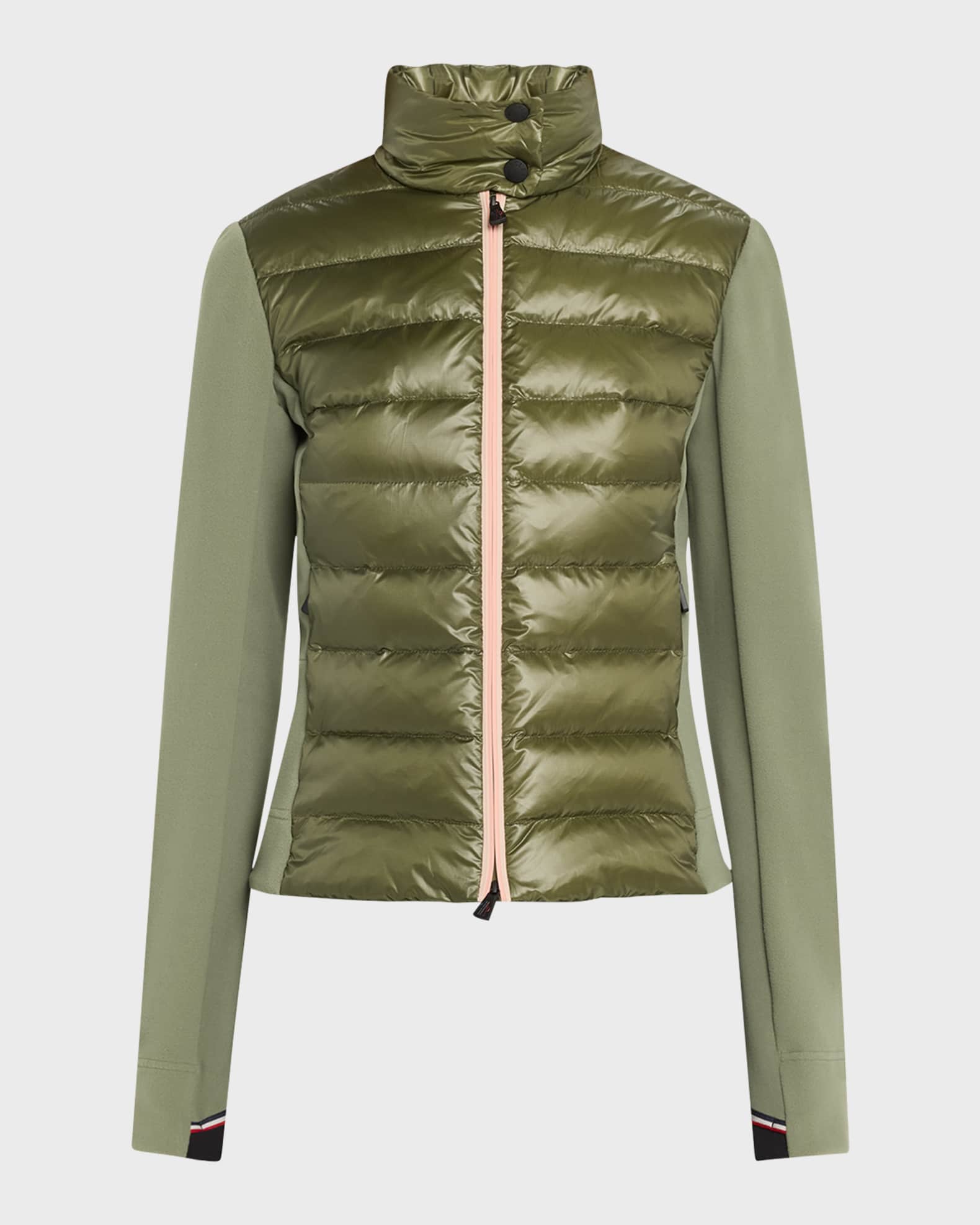Down Front Fleece Zip-Up Cardigan  0
