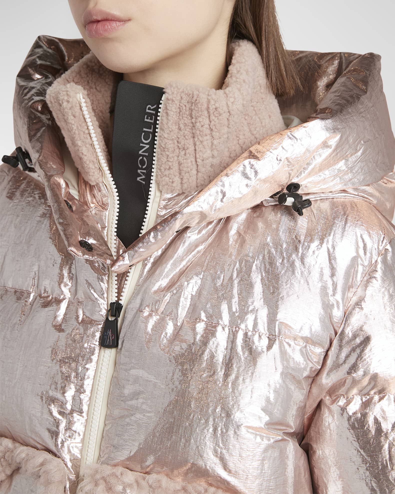 Moncler Girl's Charpal Cinched Waist Long Coat, Size 8-14