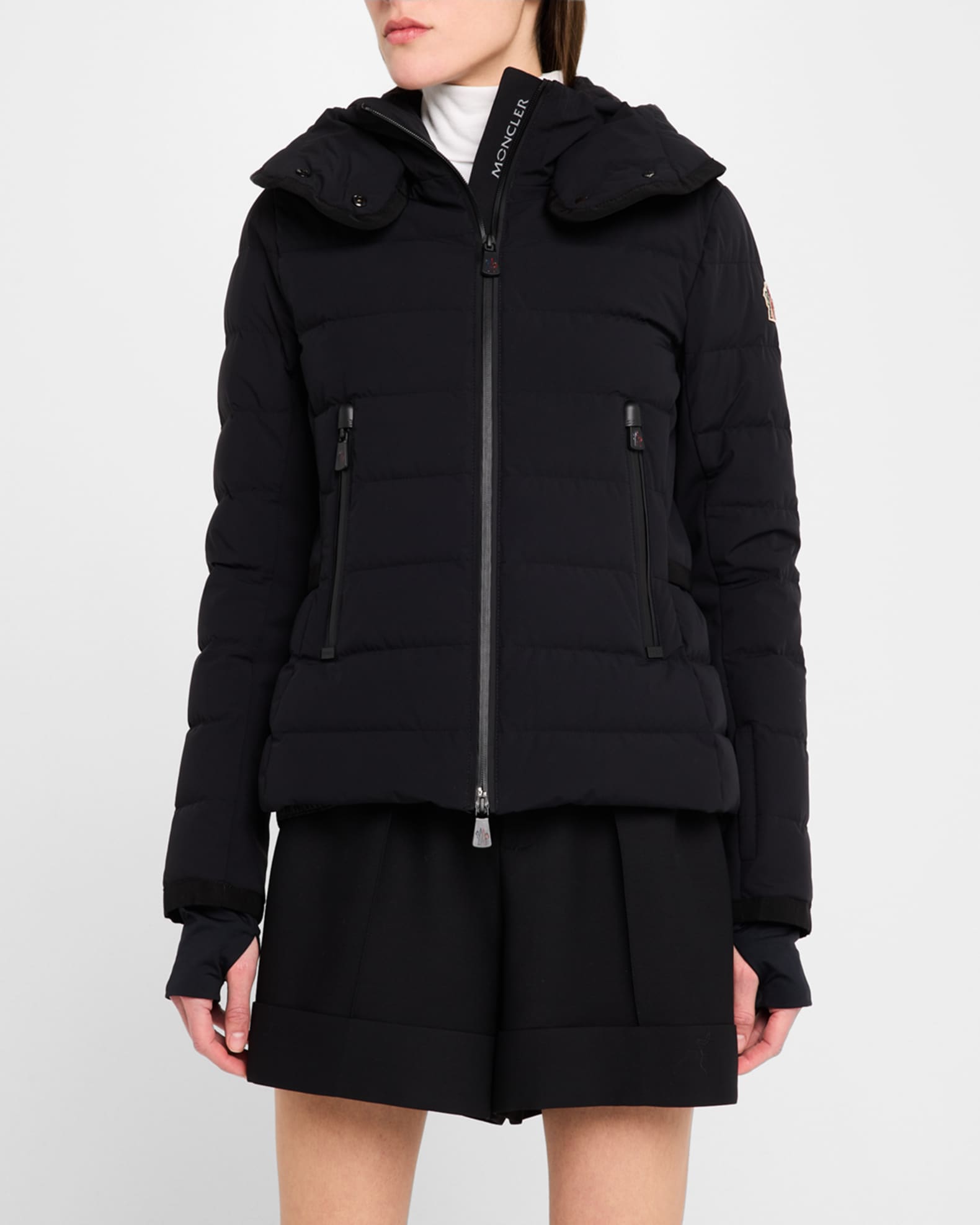 ジャケット MONCLER LAMOURA - Hooded ski jacket MONCLER GRENOBLE Lamoura hooded grosgrain-trimmed quilted