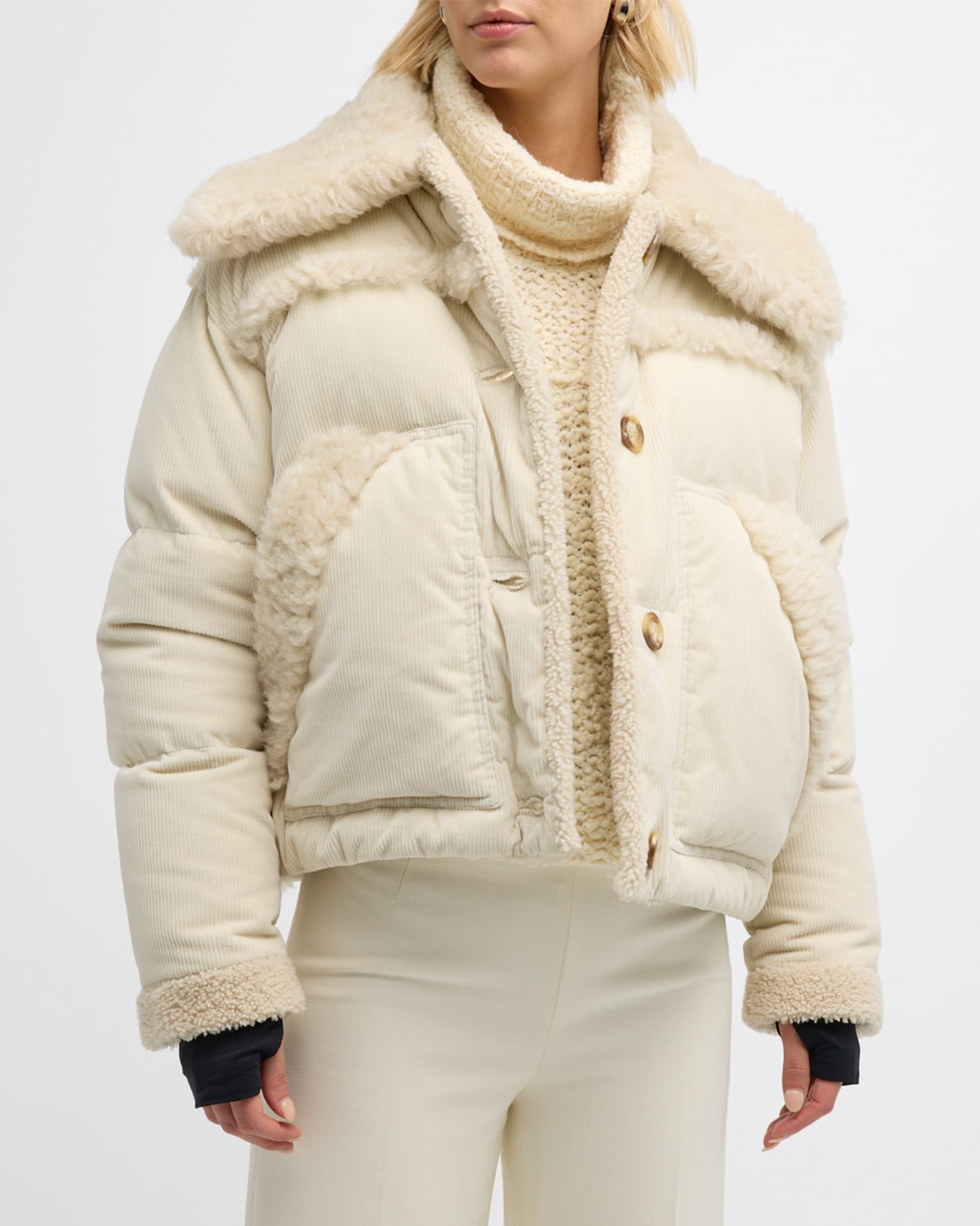 Moncler shearling coat on sale