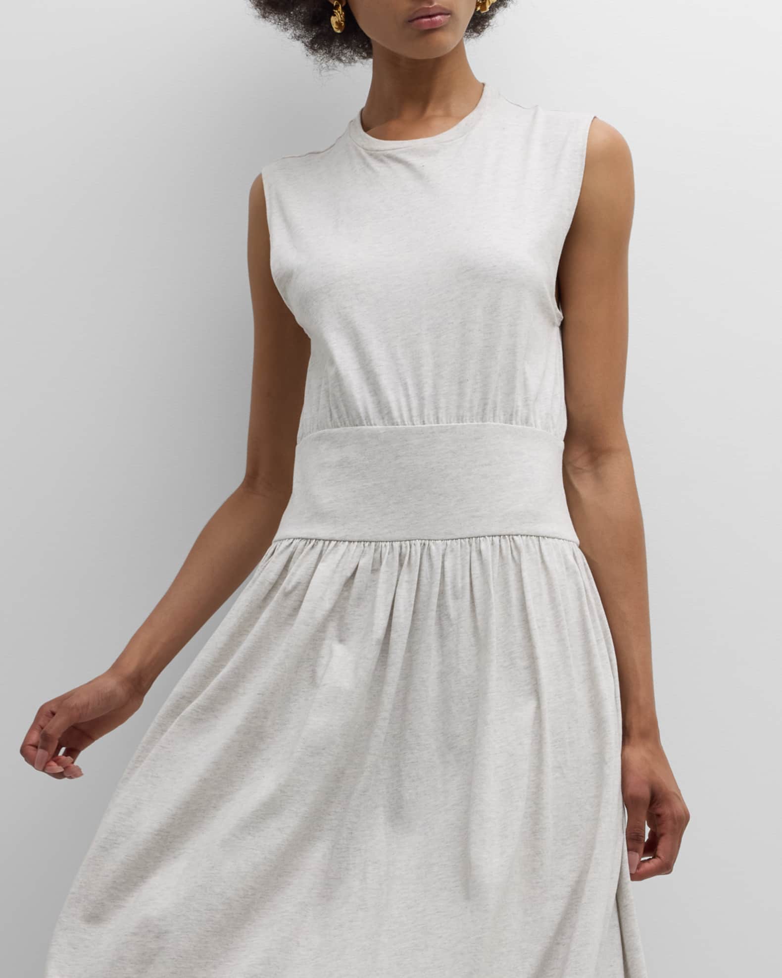 White sleeveless t shirt dress discount