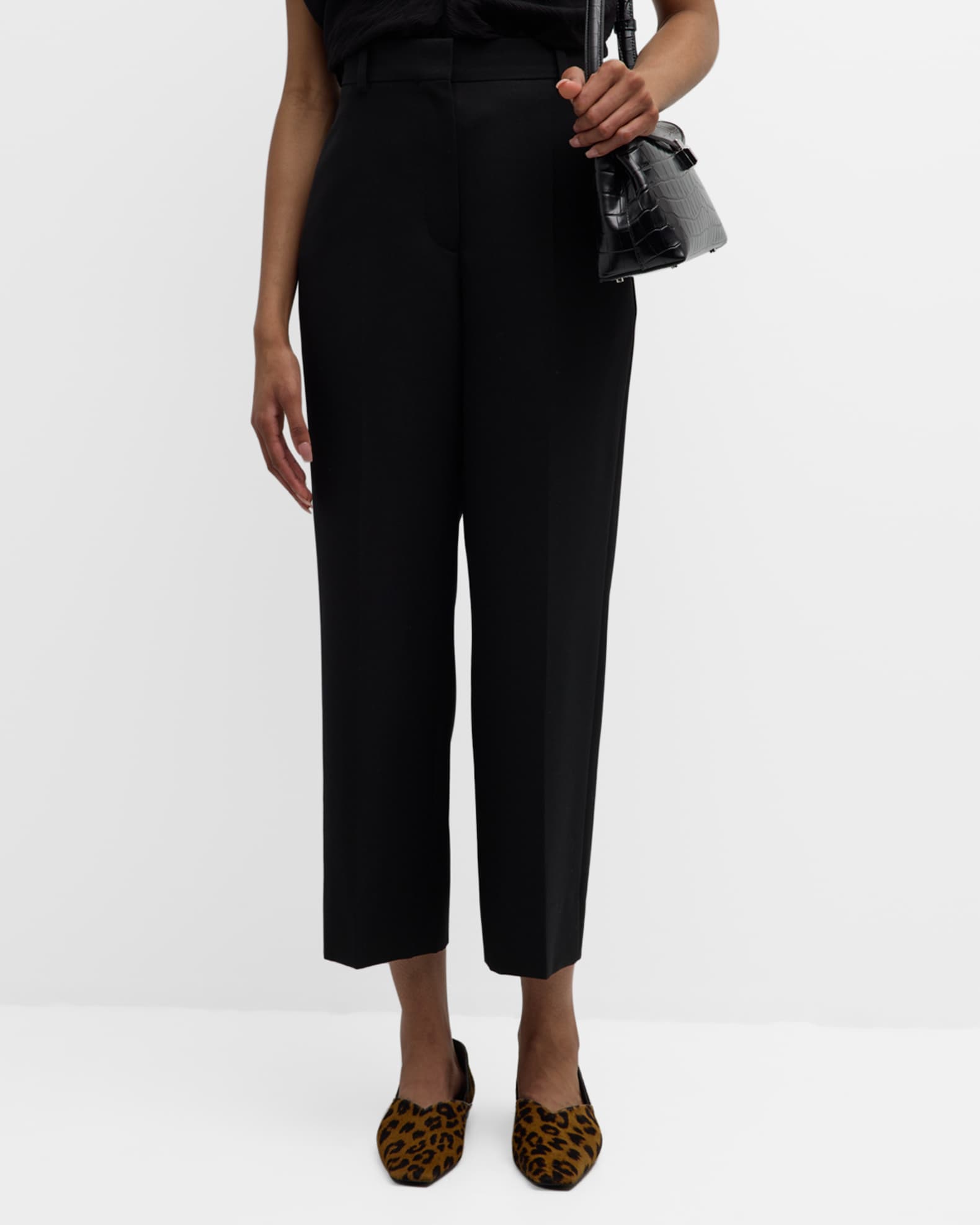 Straight leg crop trousers on sale