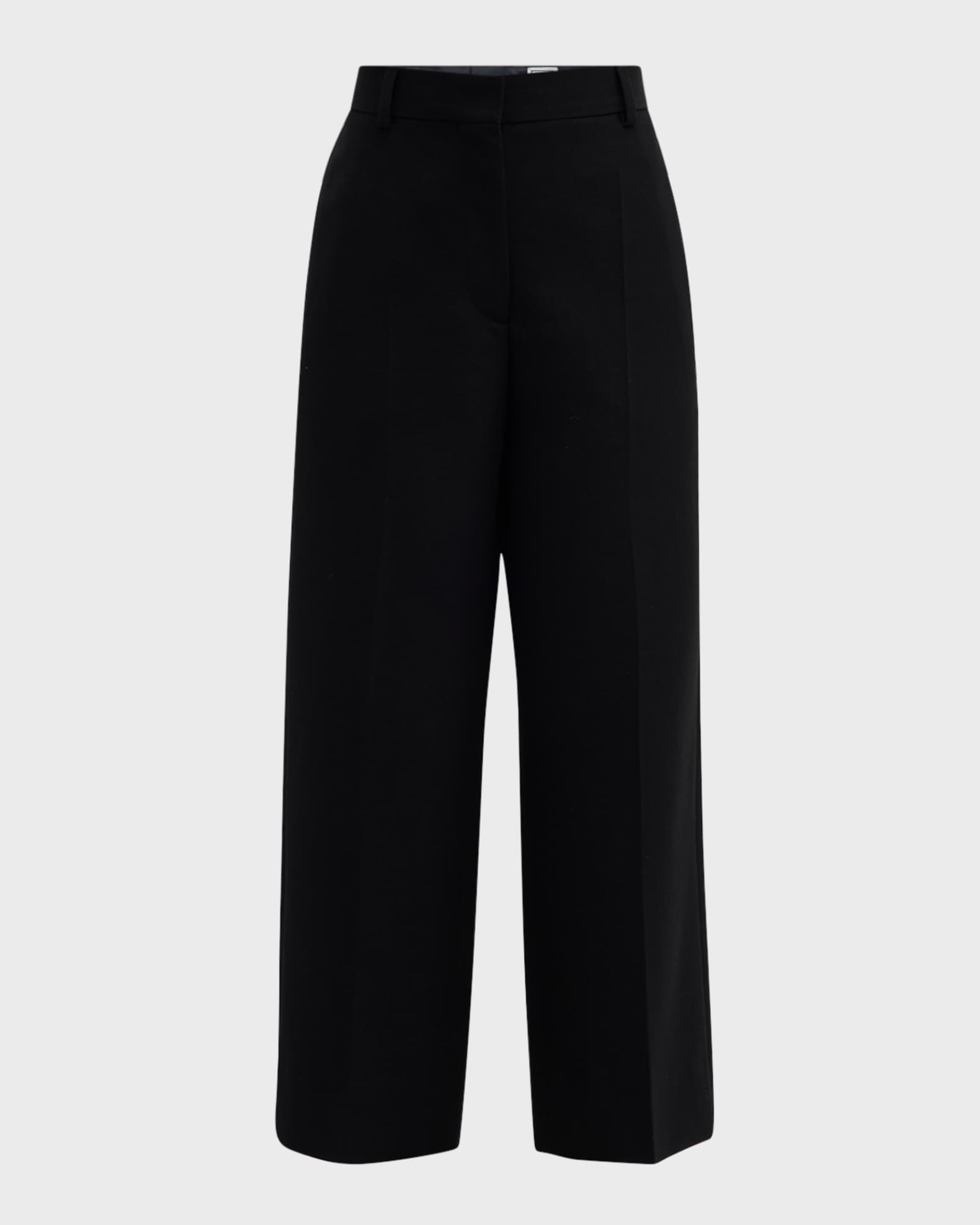 Toteme High-Rise Straight-Leg Crop Trousers | Neiman Marcus