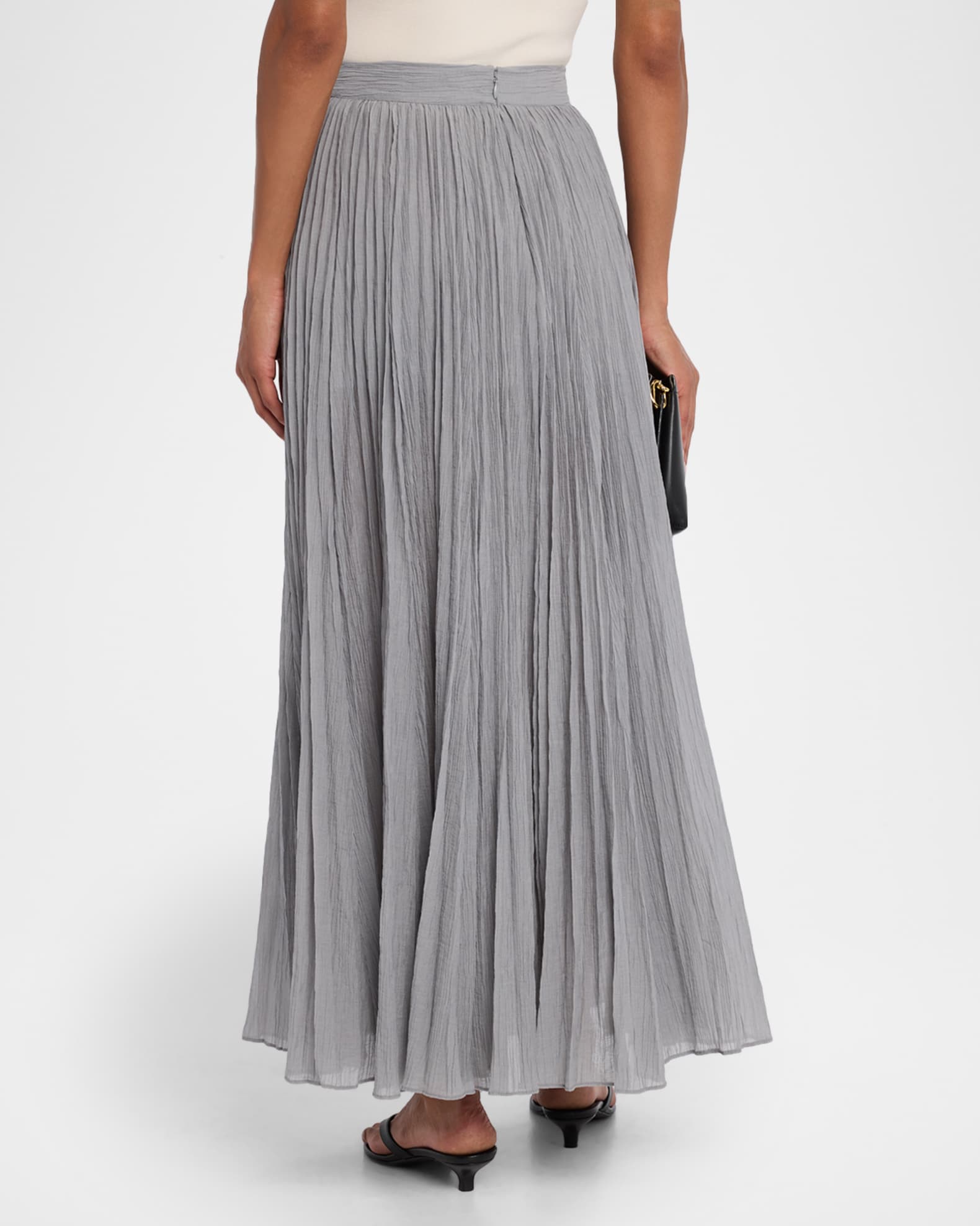 Toteme Crinkled Plisse Maxi Skirt | Neiman Marcus