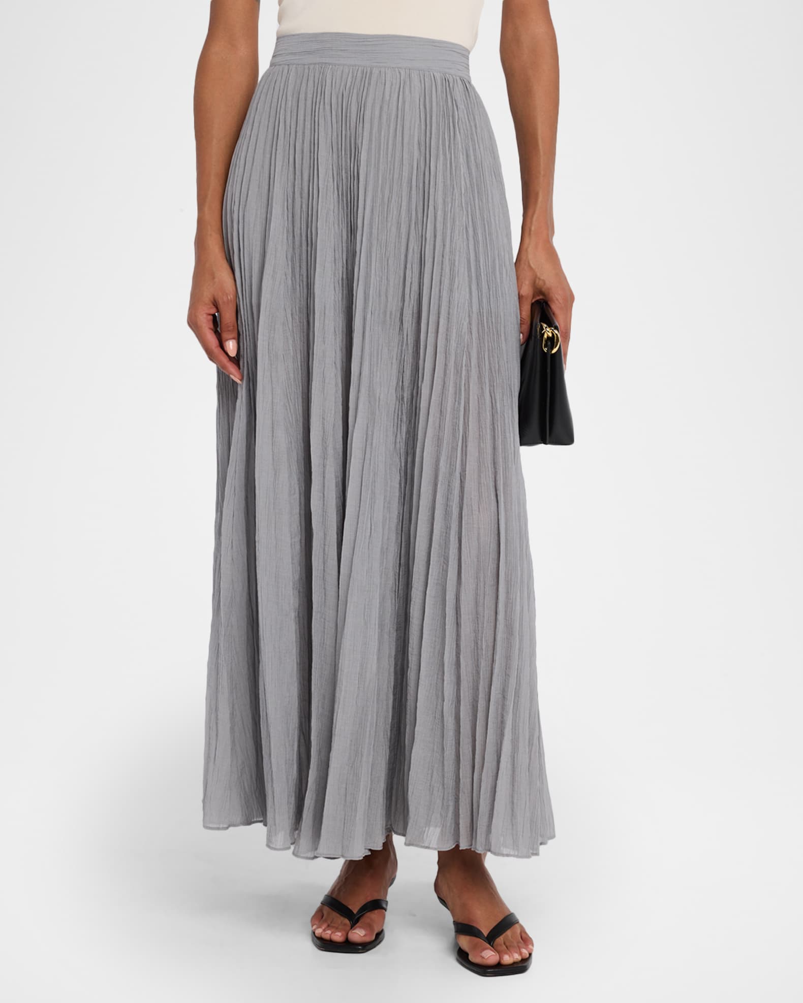 Toteme Crinkled Plisse Maxi Skirt | Neiman Marcus