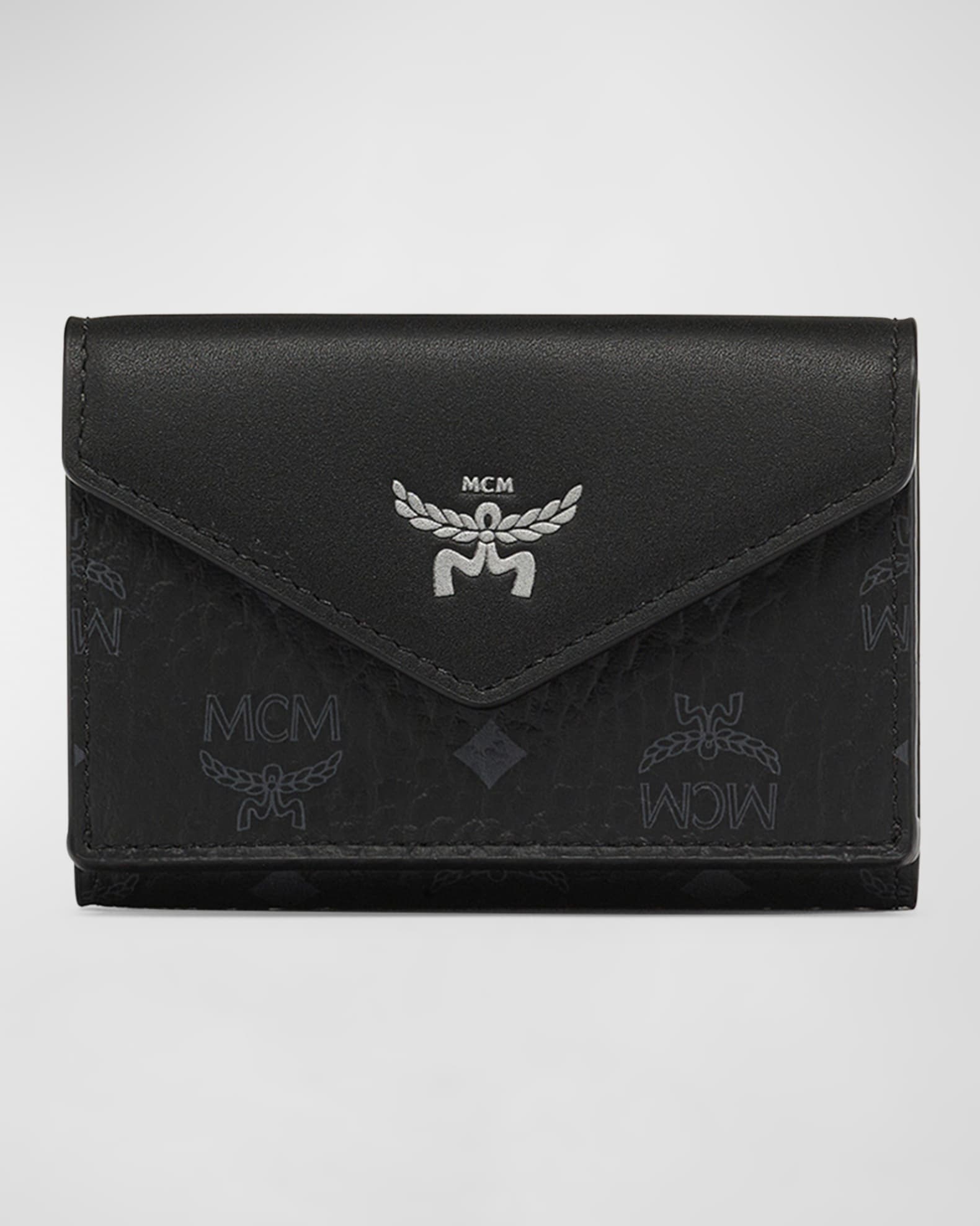 MCM Aren Small Visetos Monogram Wallet Neiman Marcus