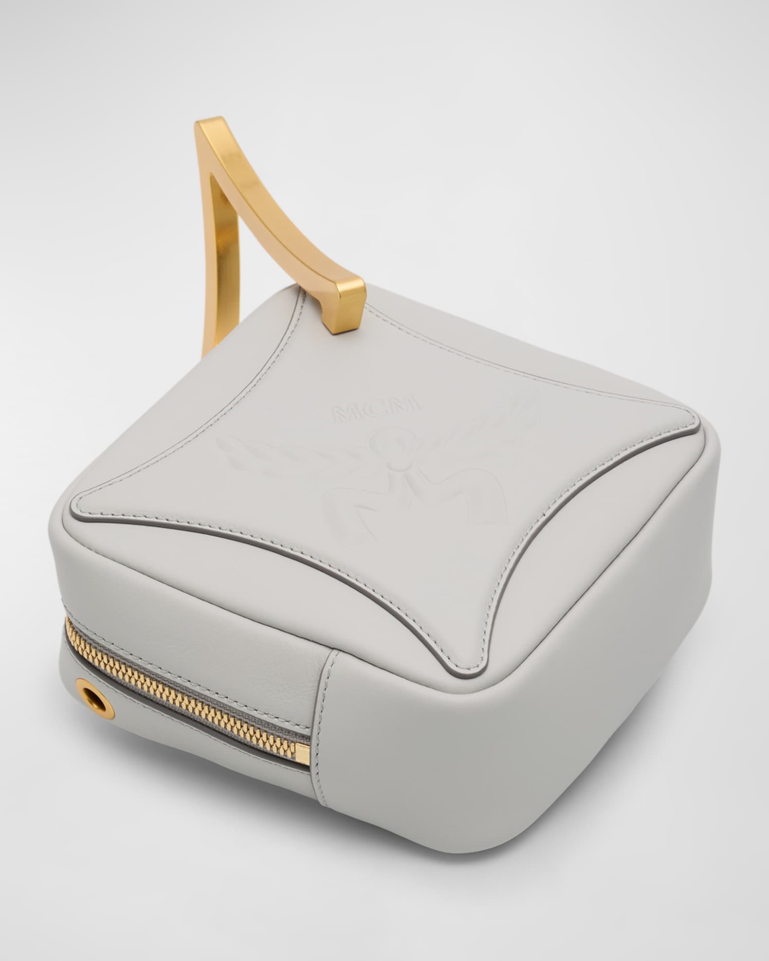 Mini Diamond Leather Metal Top-Handle Bag 1