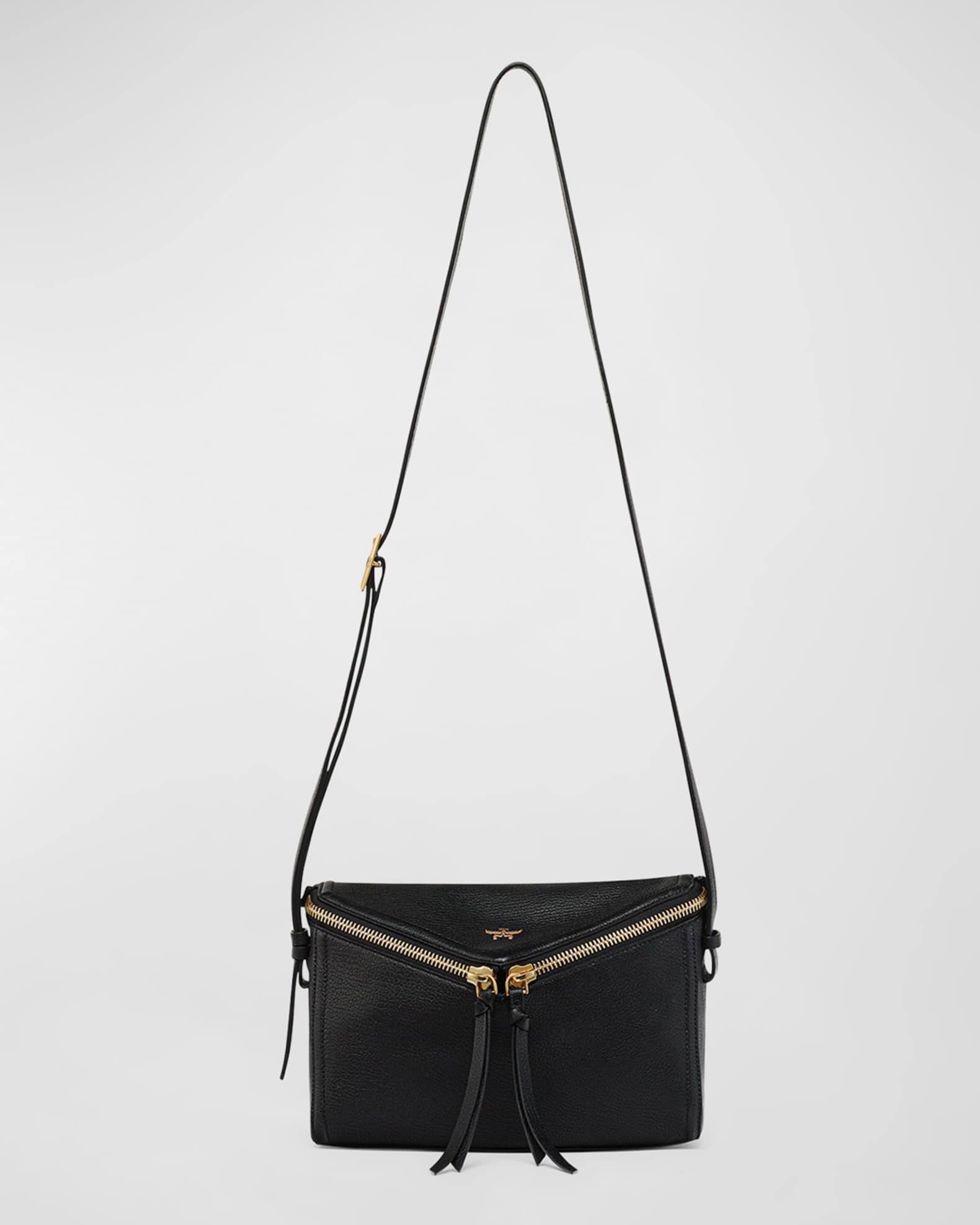 MCM Zip Leather Shoulder Bag | Neiman Marcus