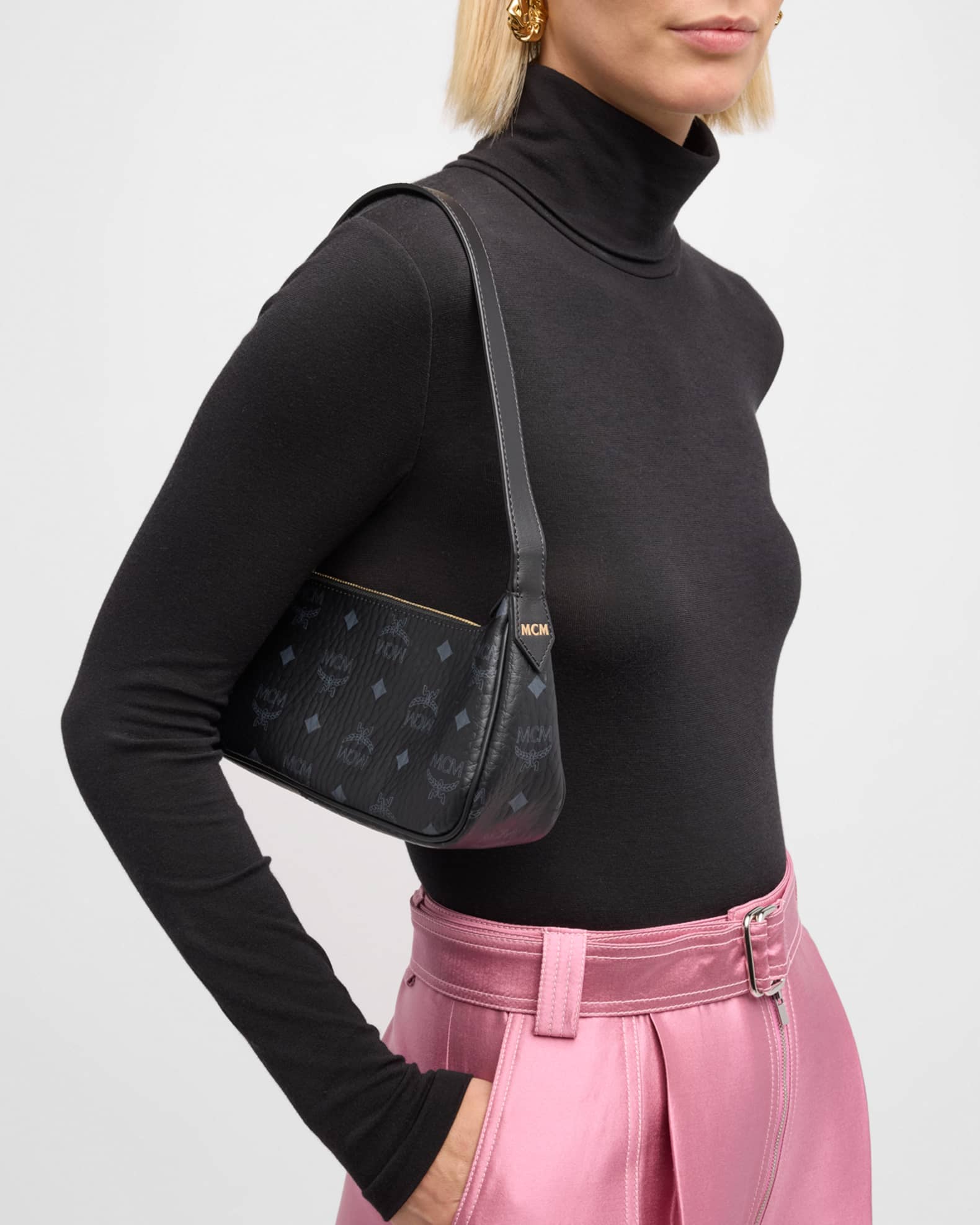 MCM Aren Small Visetos Shoulder Bag Neiman Marcus