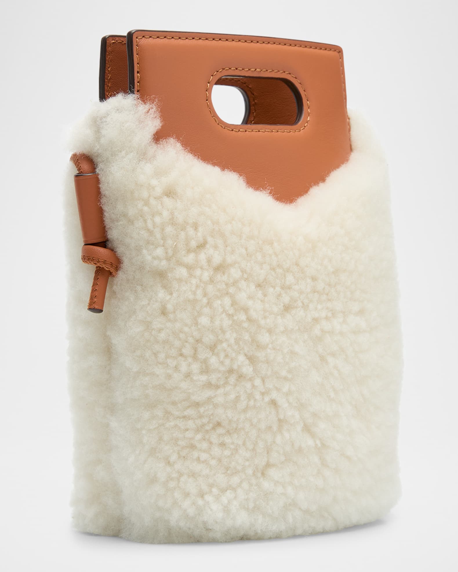 MCM Flat Lamb Shearling Fur Pouch Shoulder Bag | Neiman Marcus