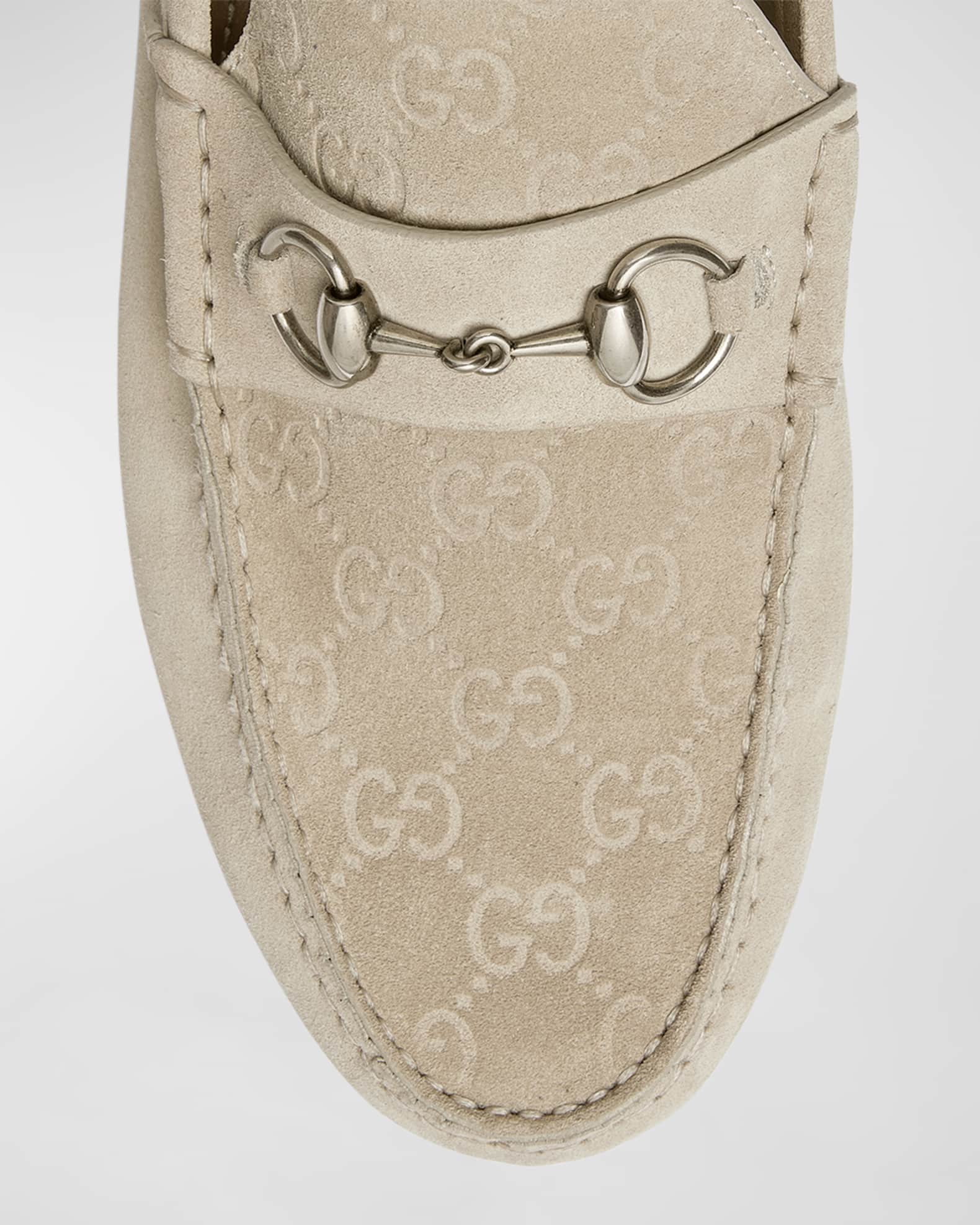 Gucci Men's Byorn Guccisima Suede Bit Loafers | Neiman Marcus