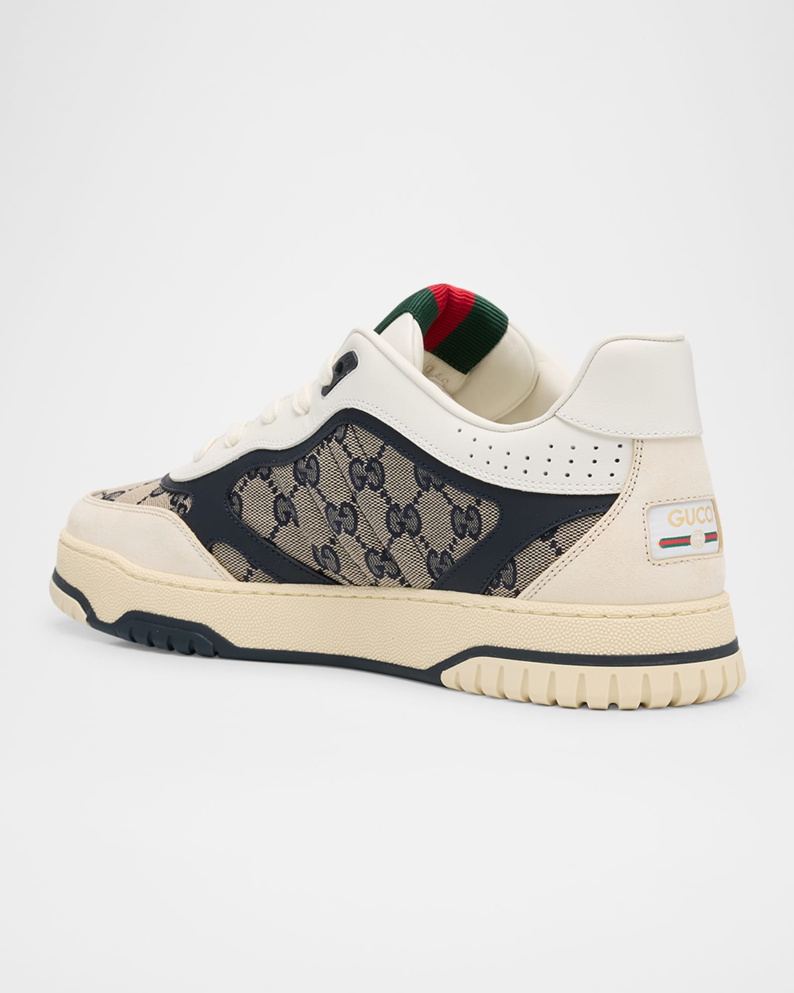 Gucci Men's Re-Web GG Supreme Canvas and Leather Sneakers