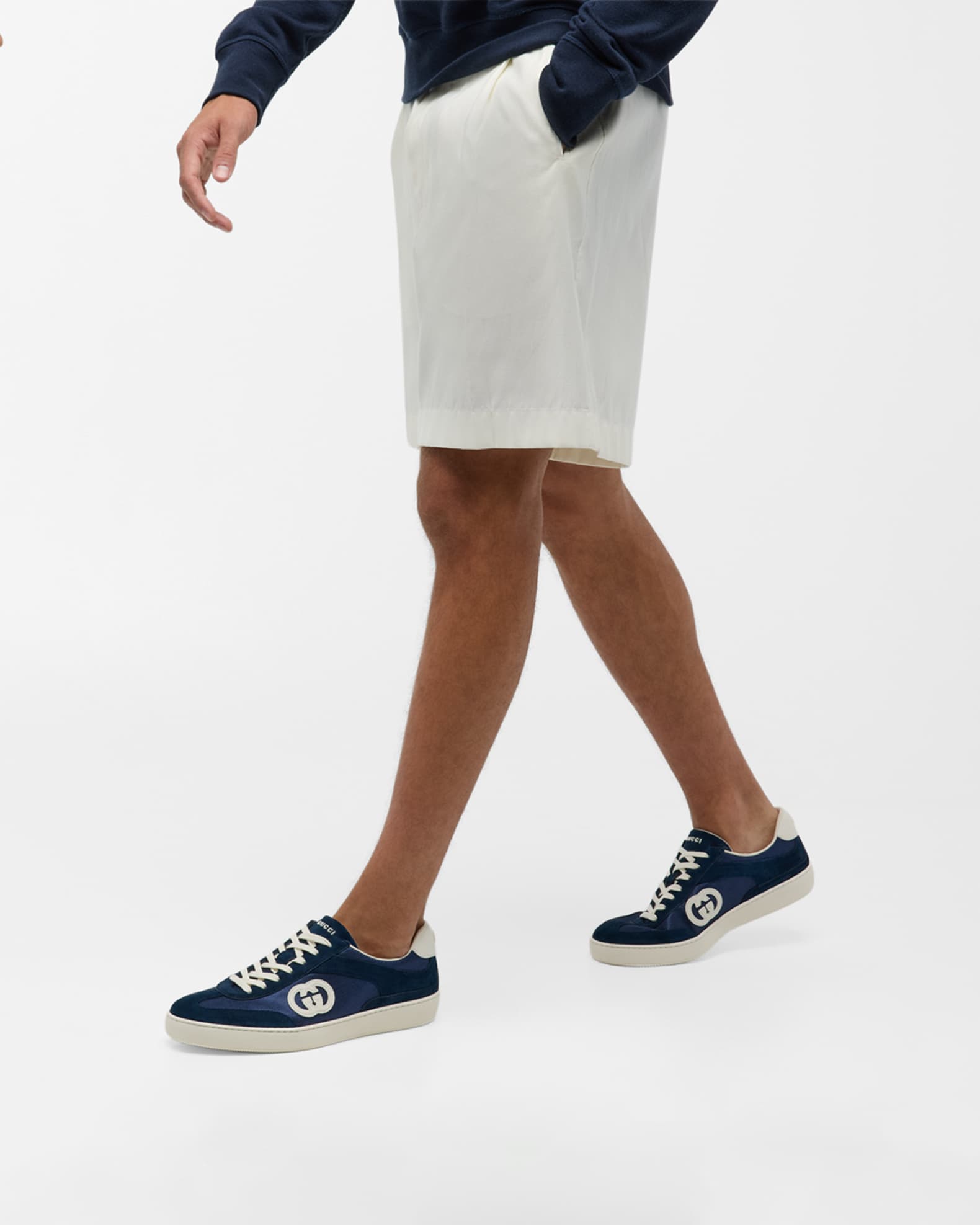 【GUCCI】G74 SNEAKER SUPREME◆812656AADM0 Gucci Men's G75 Canvas and Suede T-Toe Low-Top Sneakers