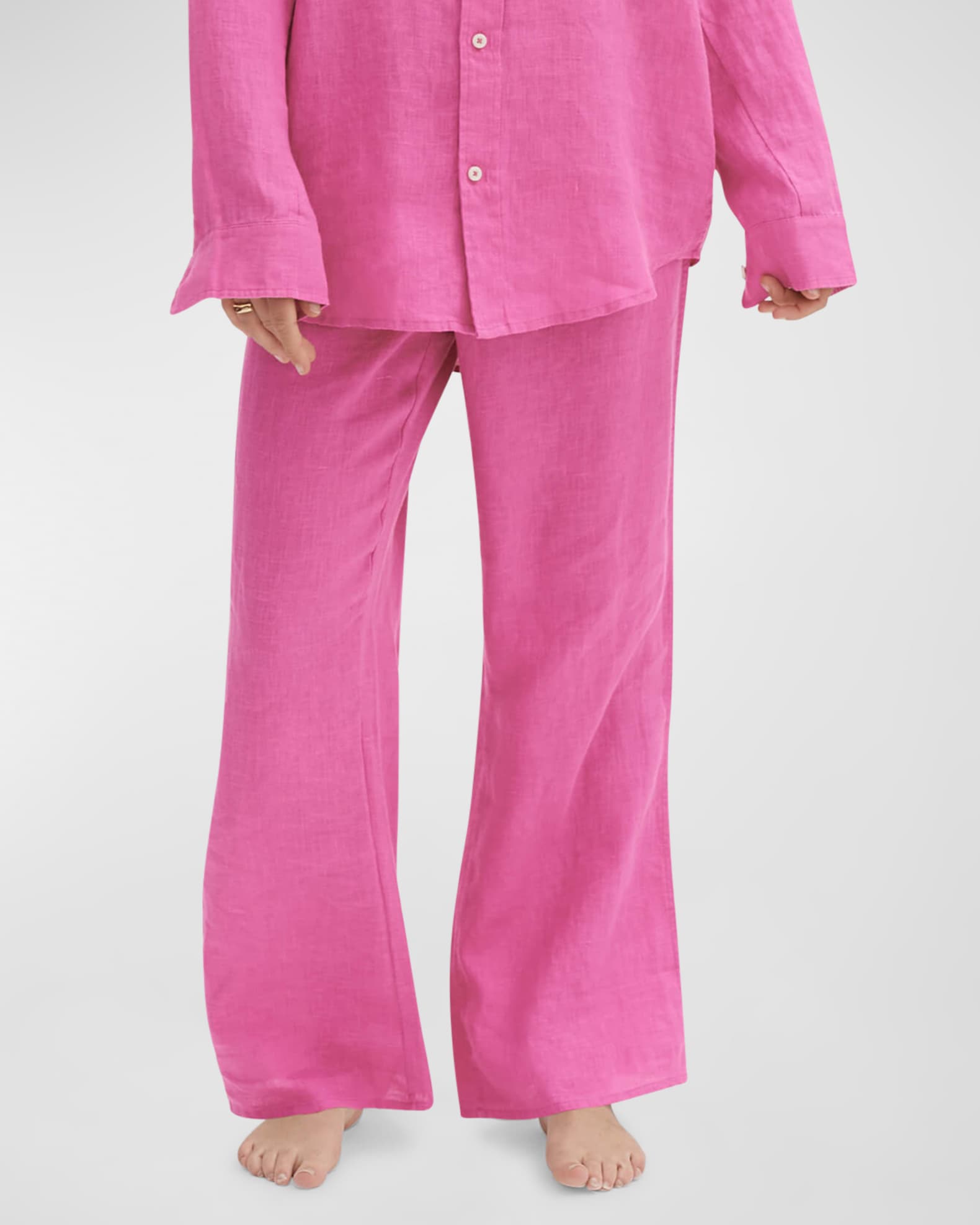 Straight-Leg Linen Lounge Trousers 1