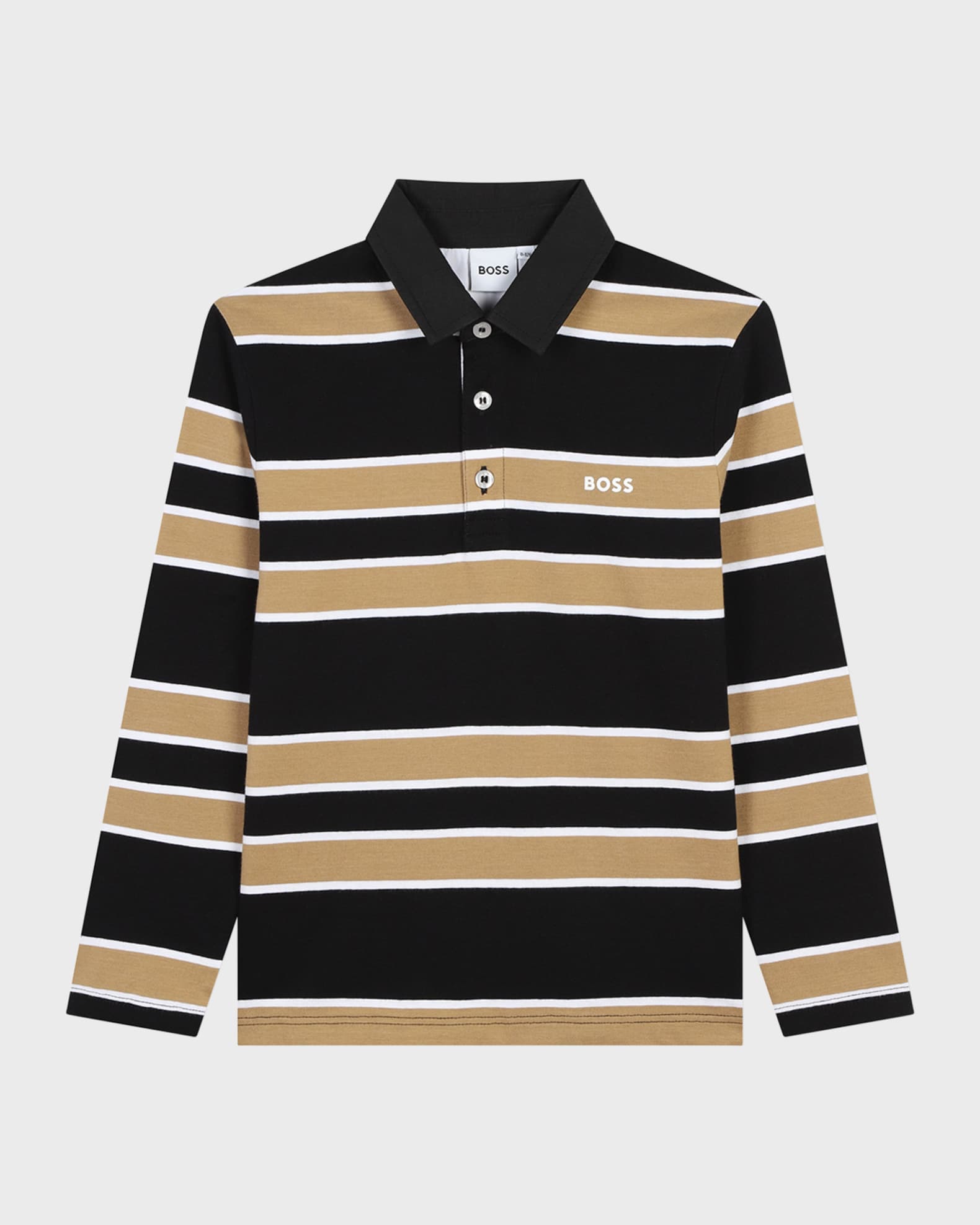 Boy's Striped Logo-Print Polo Shirt 0