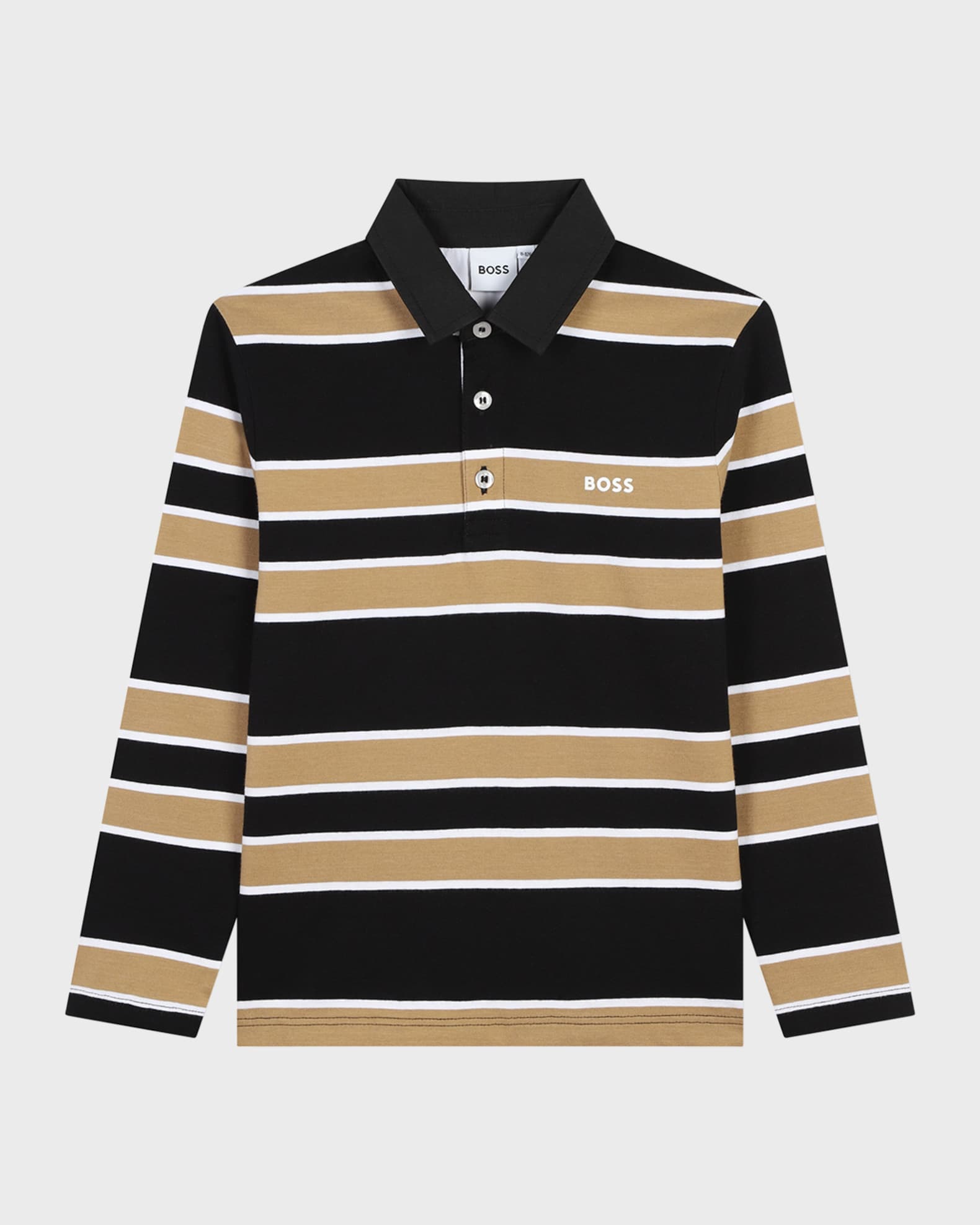 Boy's Striped Logo-Print Polo Shirt 0