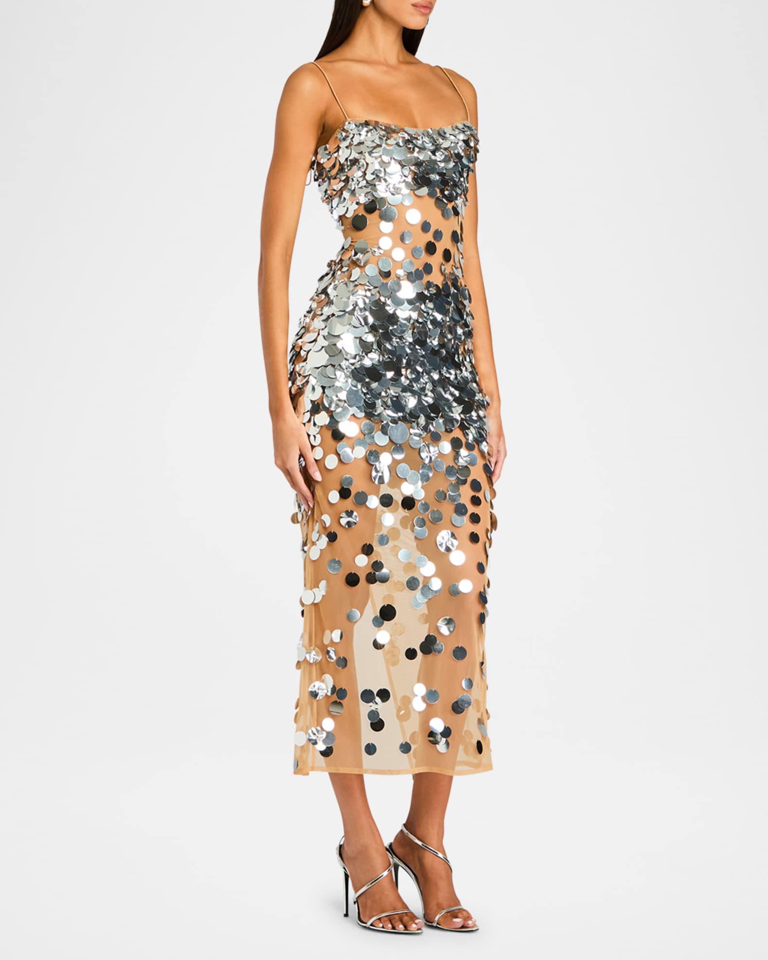 Mischa Sequin Embellished Sleeveless Midi Dress