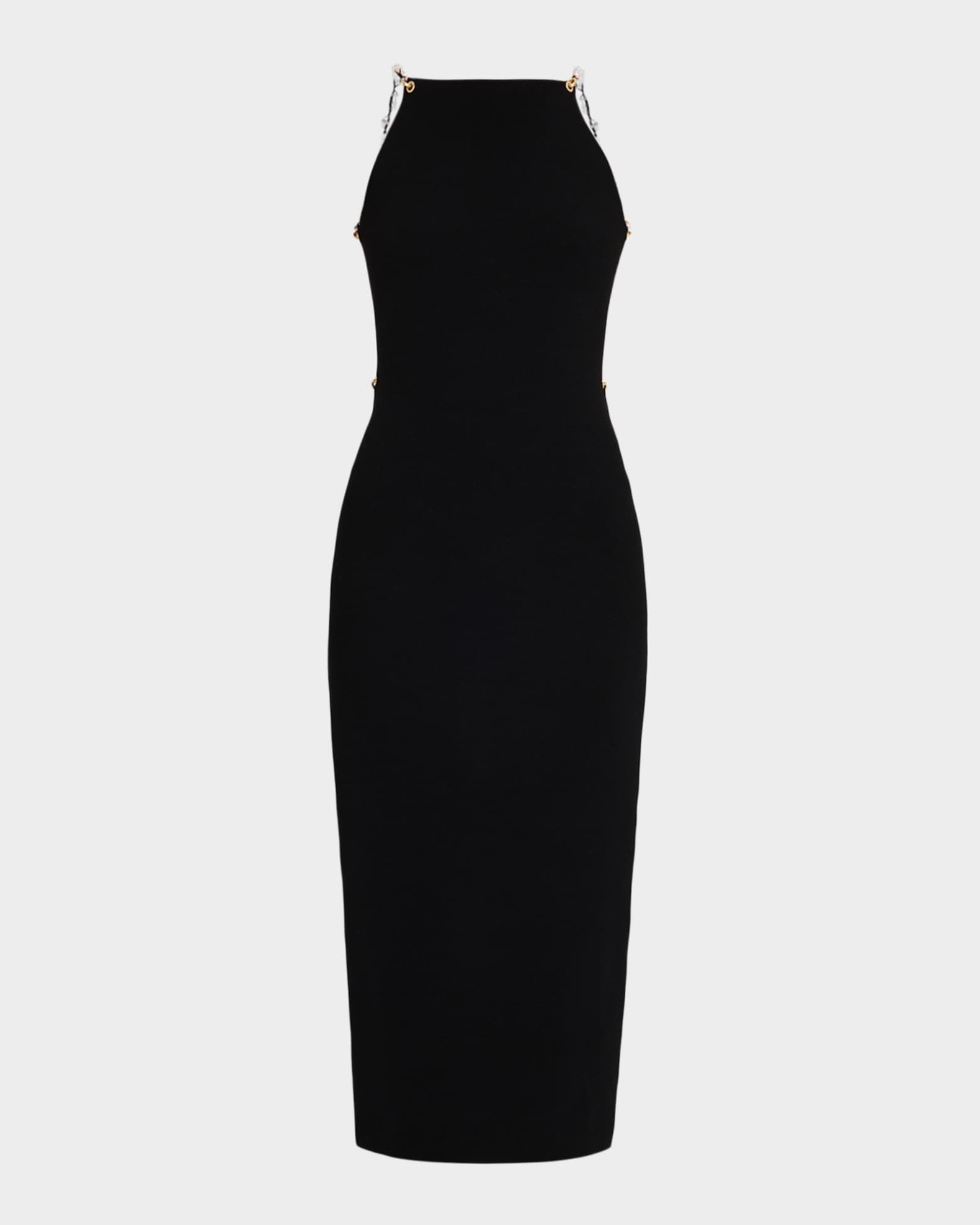 navy blue dress for baby girl Cult Gaia Cassi Faux Pearl-Embellished Backless Knit Midi Dress main image 0