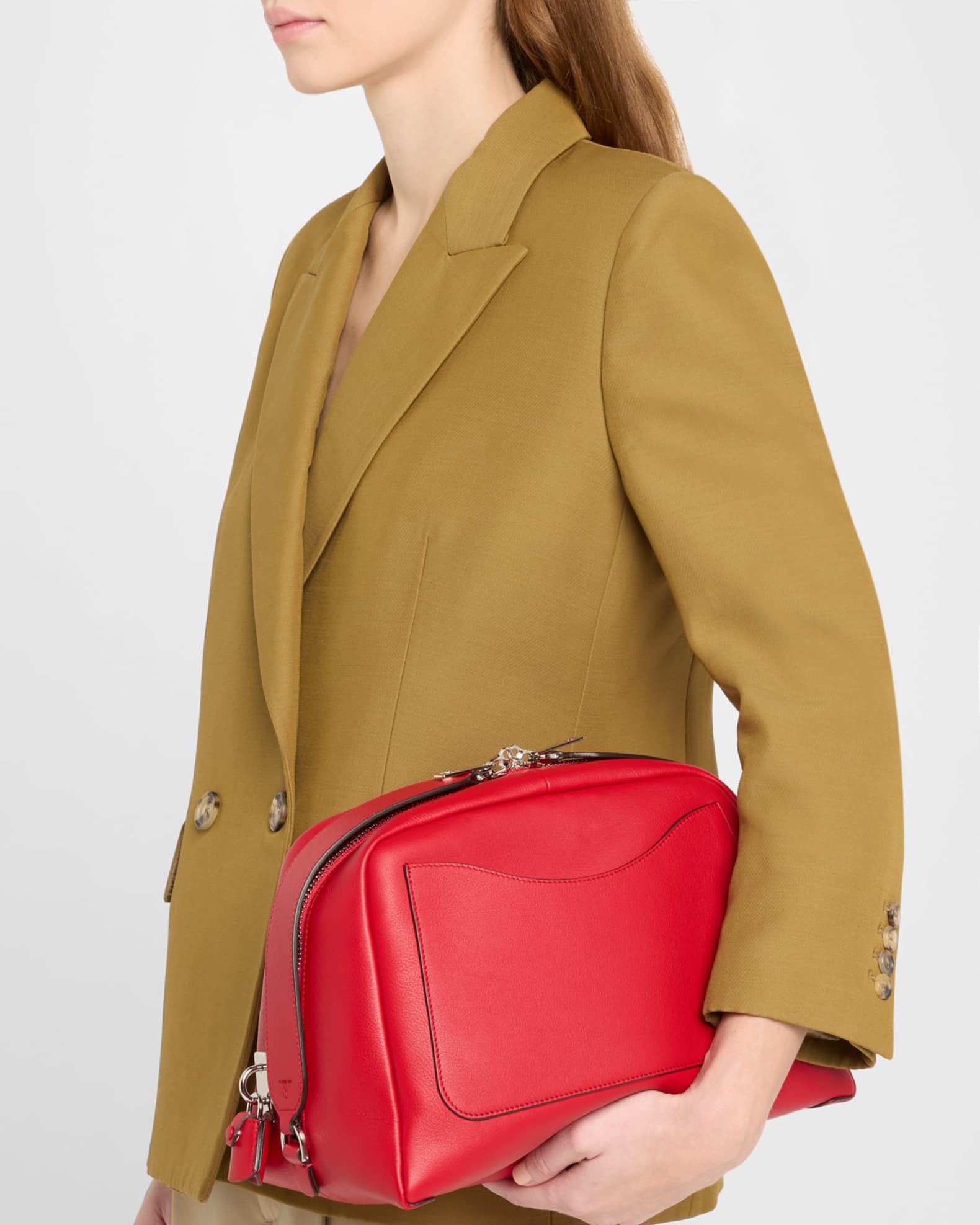 Darsena Medium Leather Pouch Bag 1