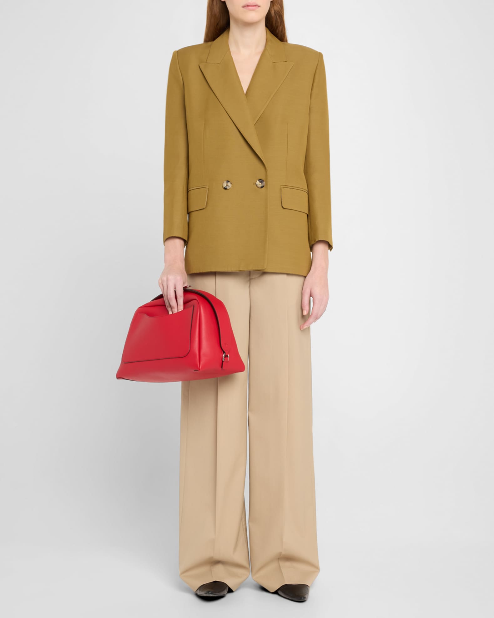 トートバッグ TOD'S Khaki Leather Medium Darsena Handbag Tod's Khaki leather medium Darsena handbag - Green | Wanan