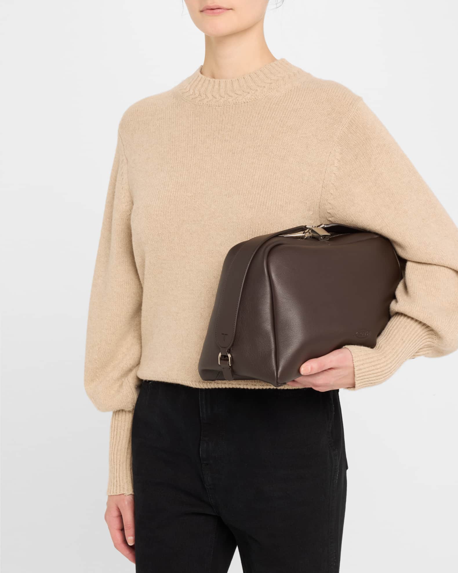 Darsena Medium Leather Pouch Bag 1