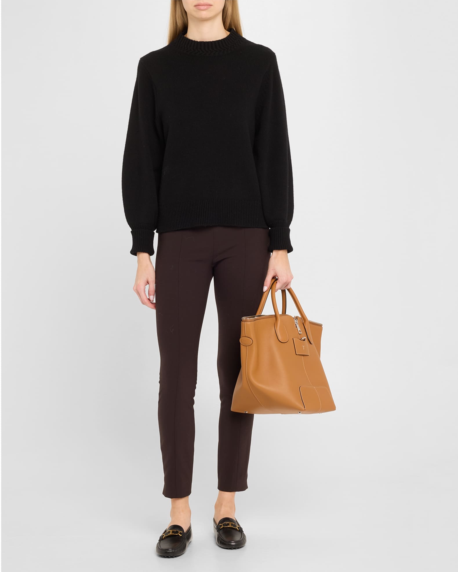 Tod's Zip Calf Leather Bucket Shoulder Bag | Neiman Marcus