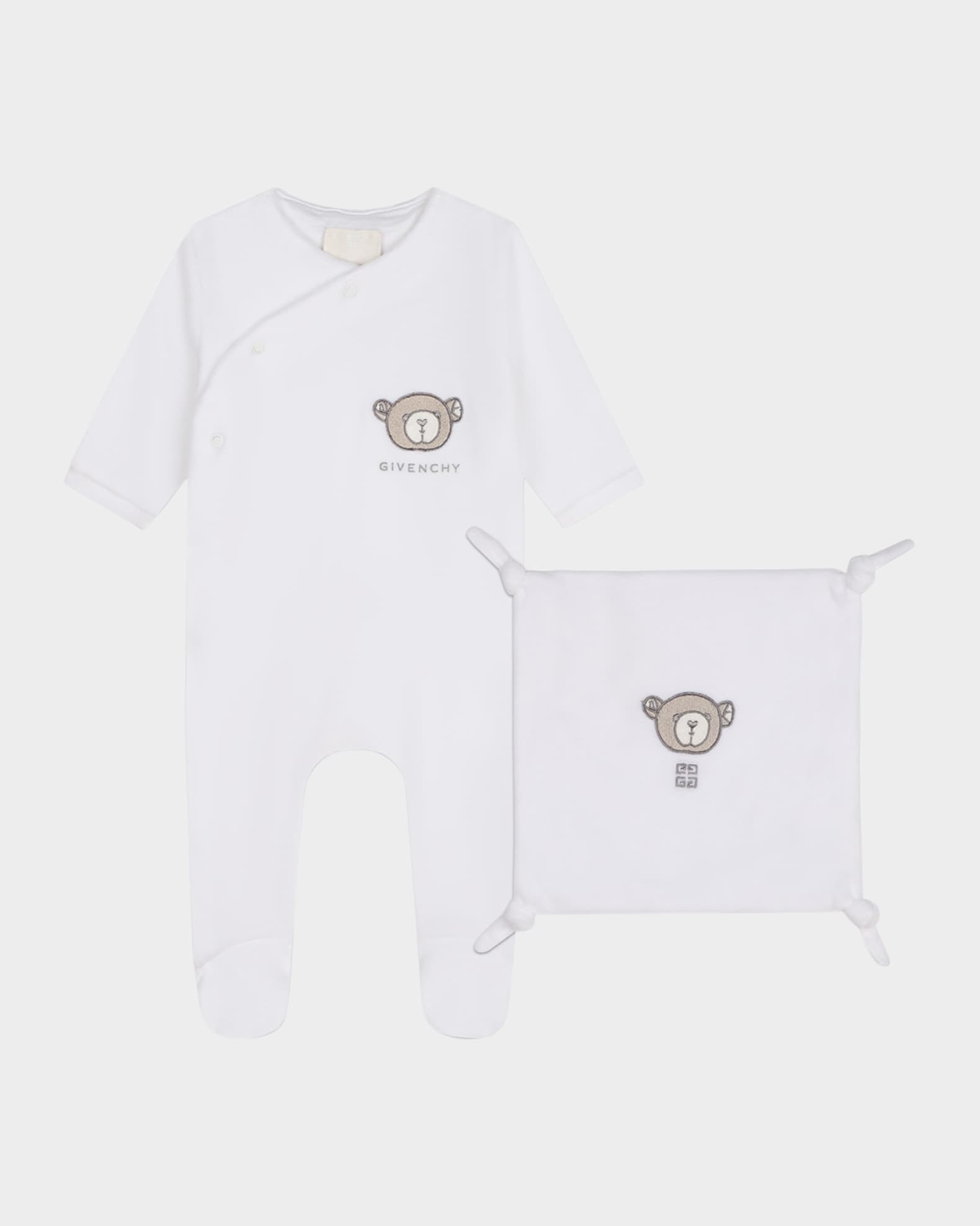 Kid's Embroidered Logo-Print Two-Piece Footie Set, Size Newborn-6M 0