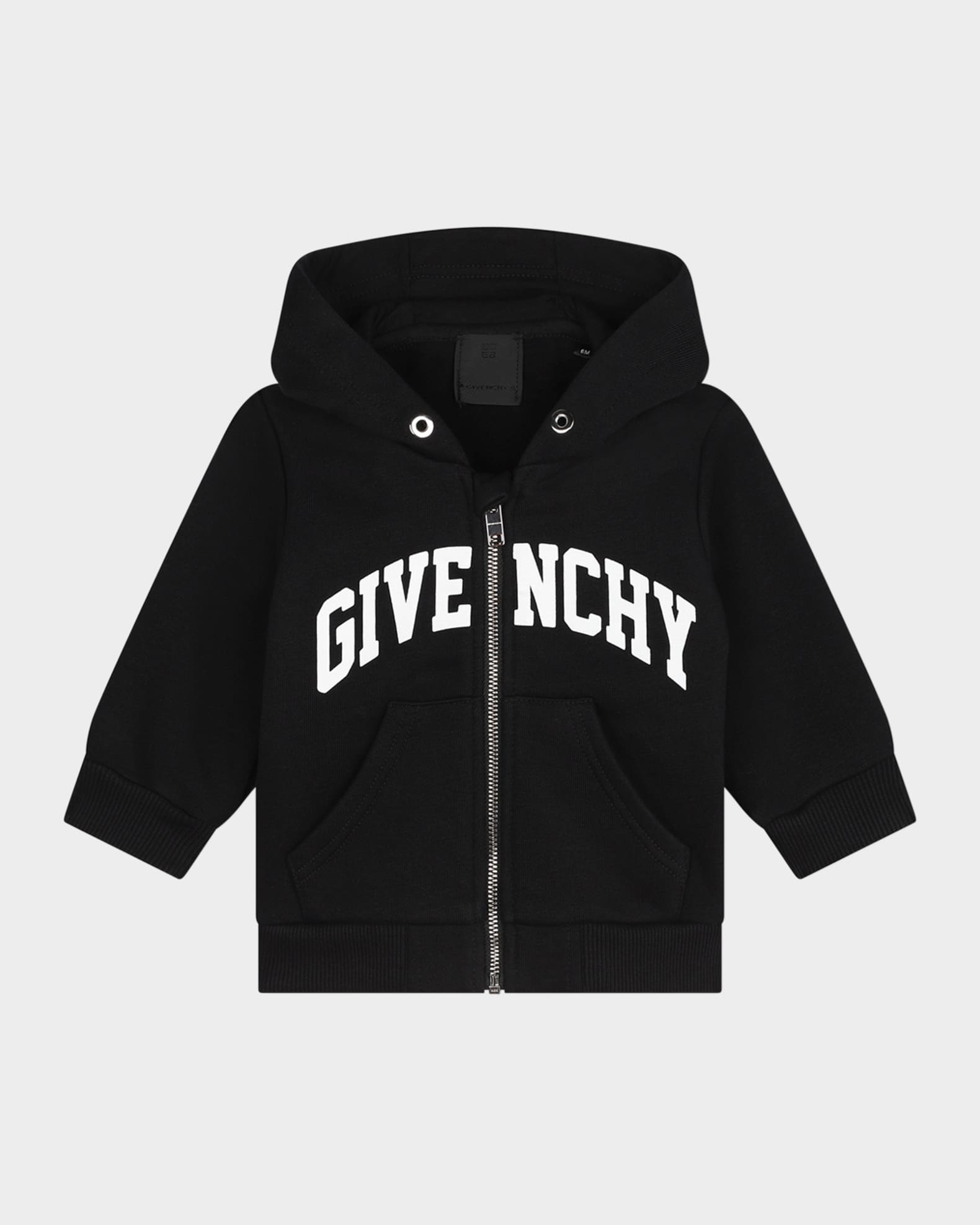 Boy's Curved Logo-Print Hoodie 0