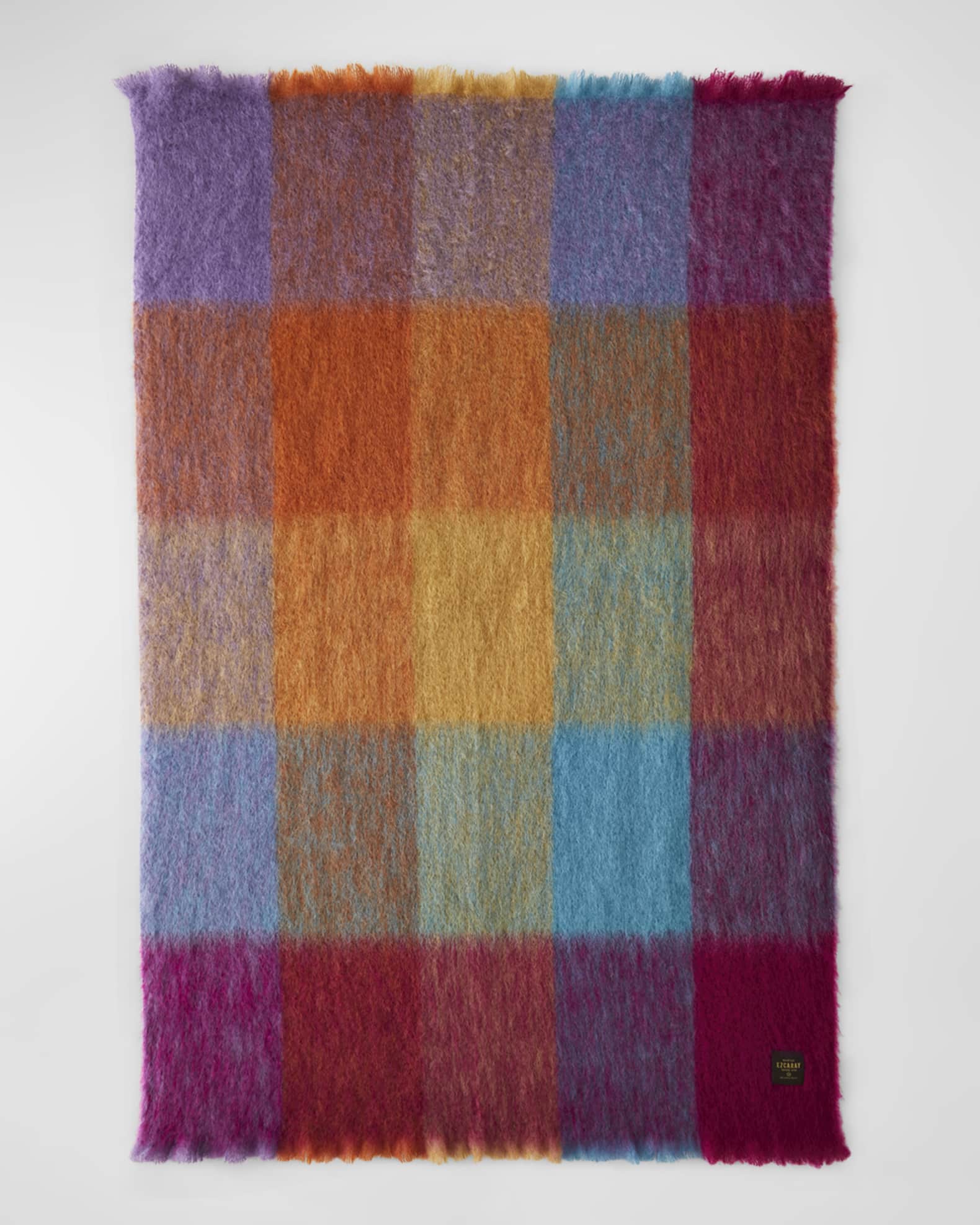 Ezcaray Mohair Cuadros Throw Blanket  1